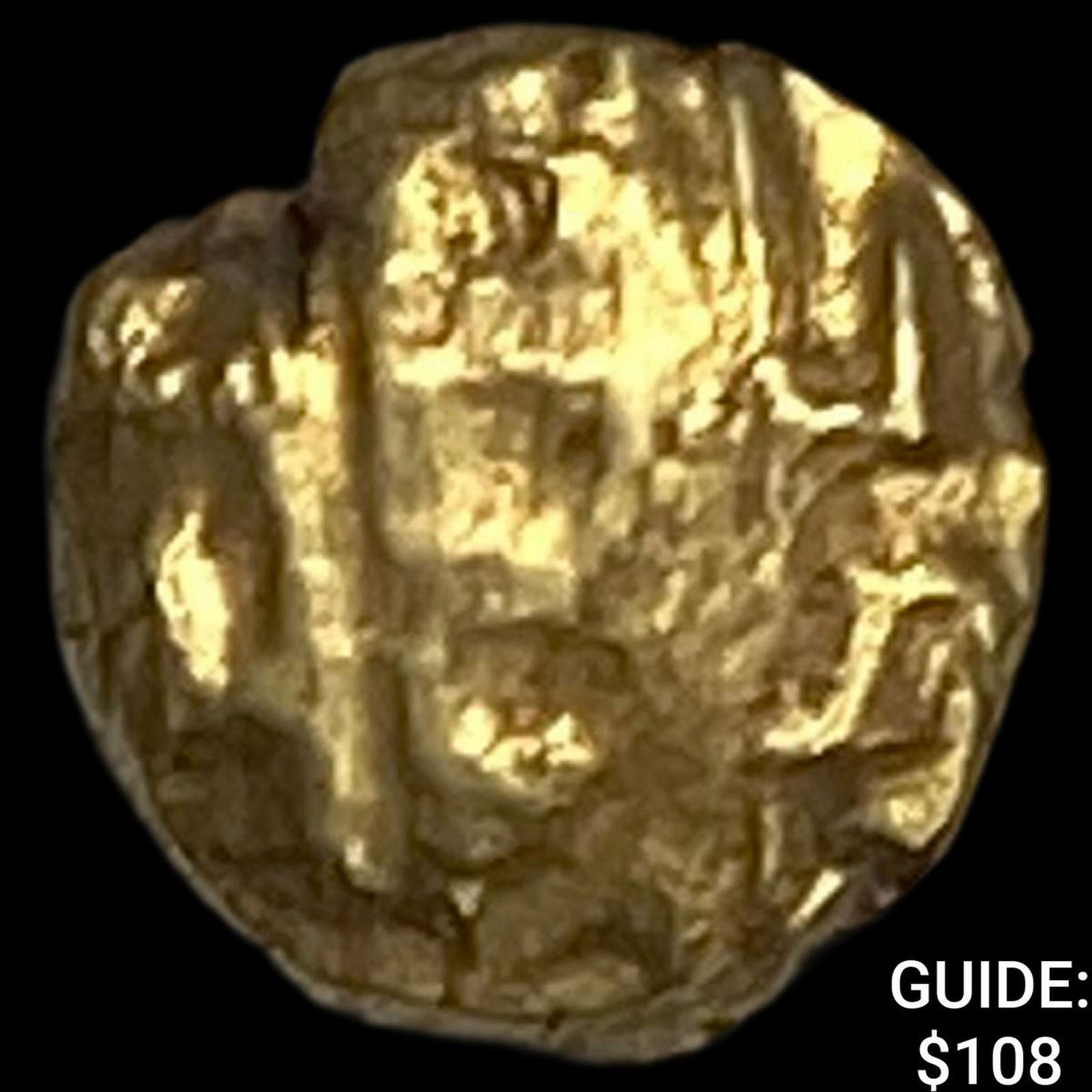 1600-1800 India .014 Gold Fanam UNCIRCULATED: 1600-1800 India .014 Gold Fanam UNCIRCULATED