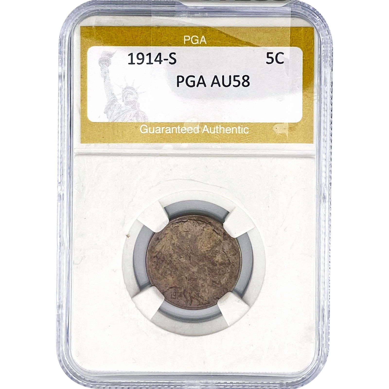 1914-S Buffalo Nickel PGA AU58: 1914-S Buffalo Nickel PGA AU58