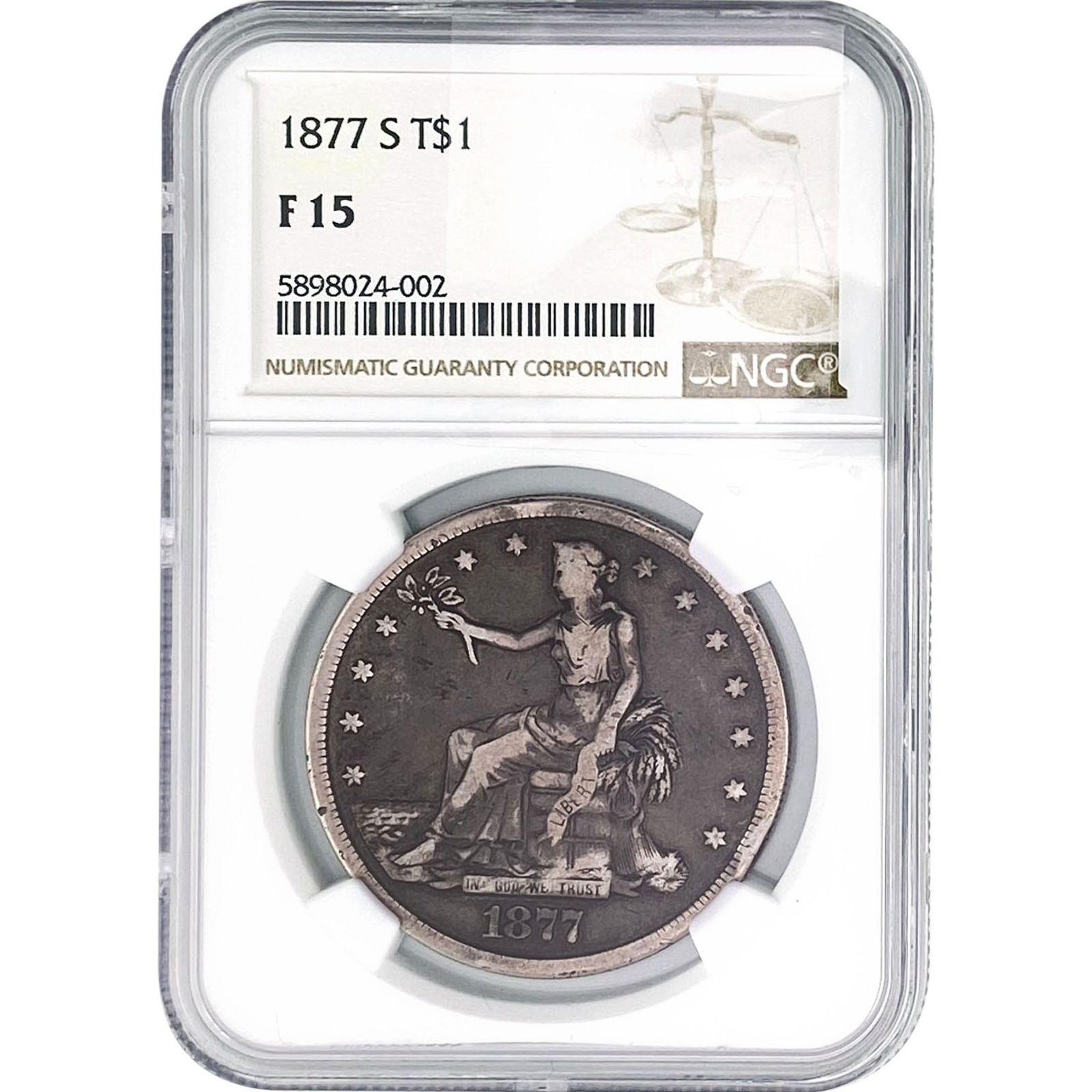 1877-S Silver Trade Dollar NGC F15 (1 of 2)