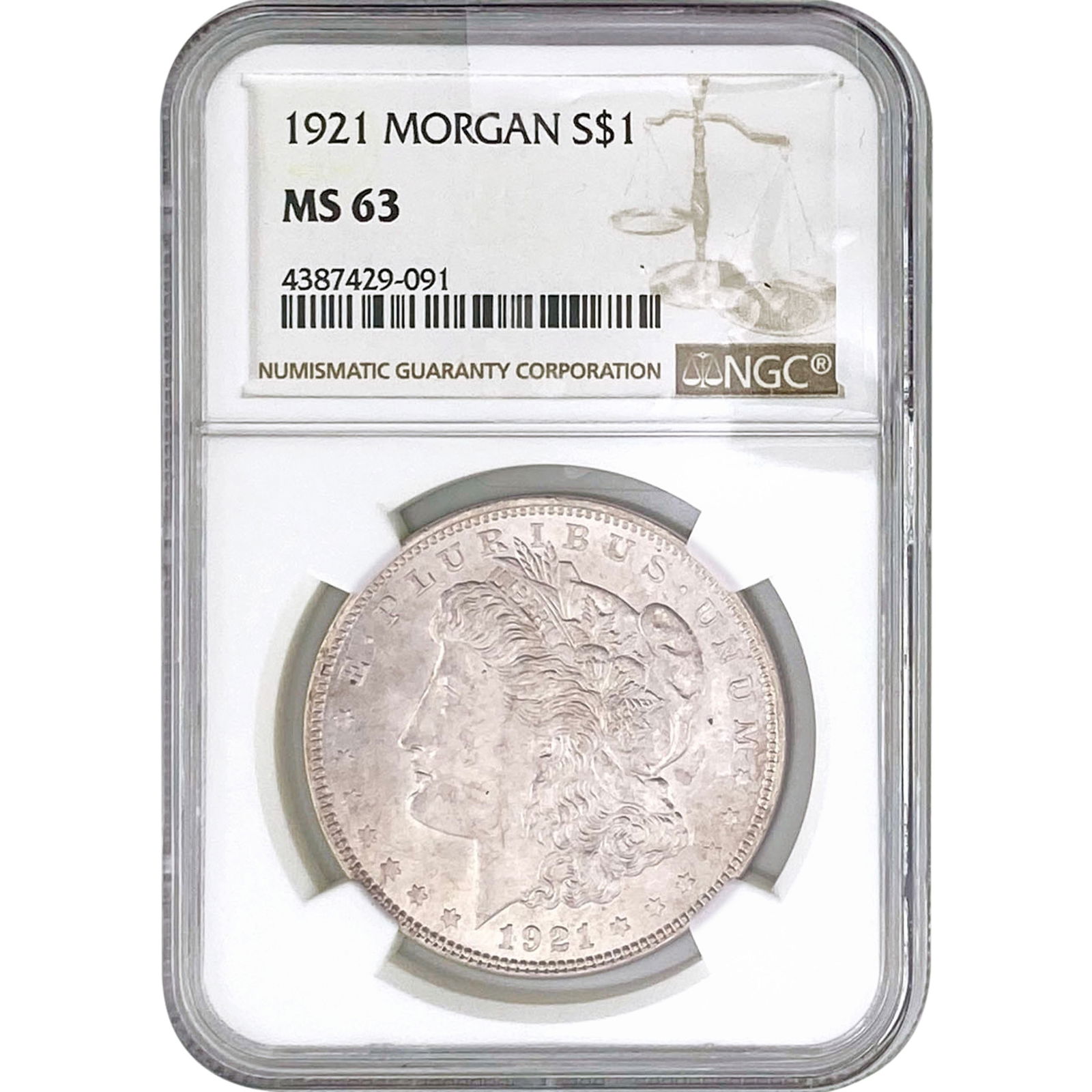 1921 Morgan Silver Dollar NGC MS63 (1 of 2)