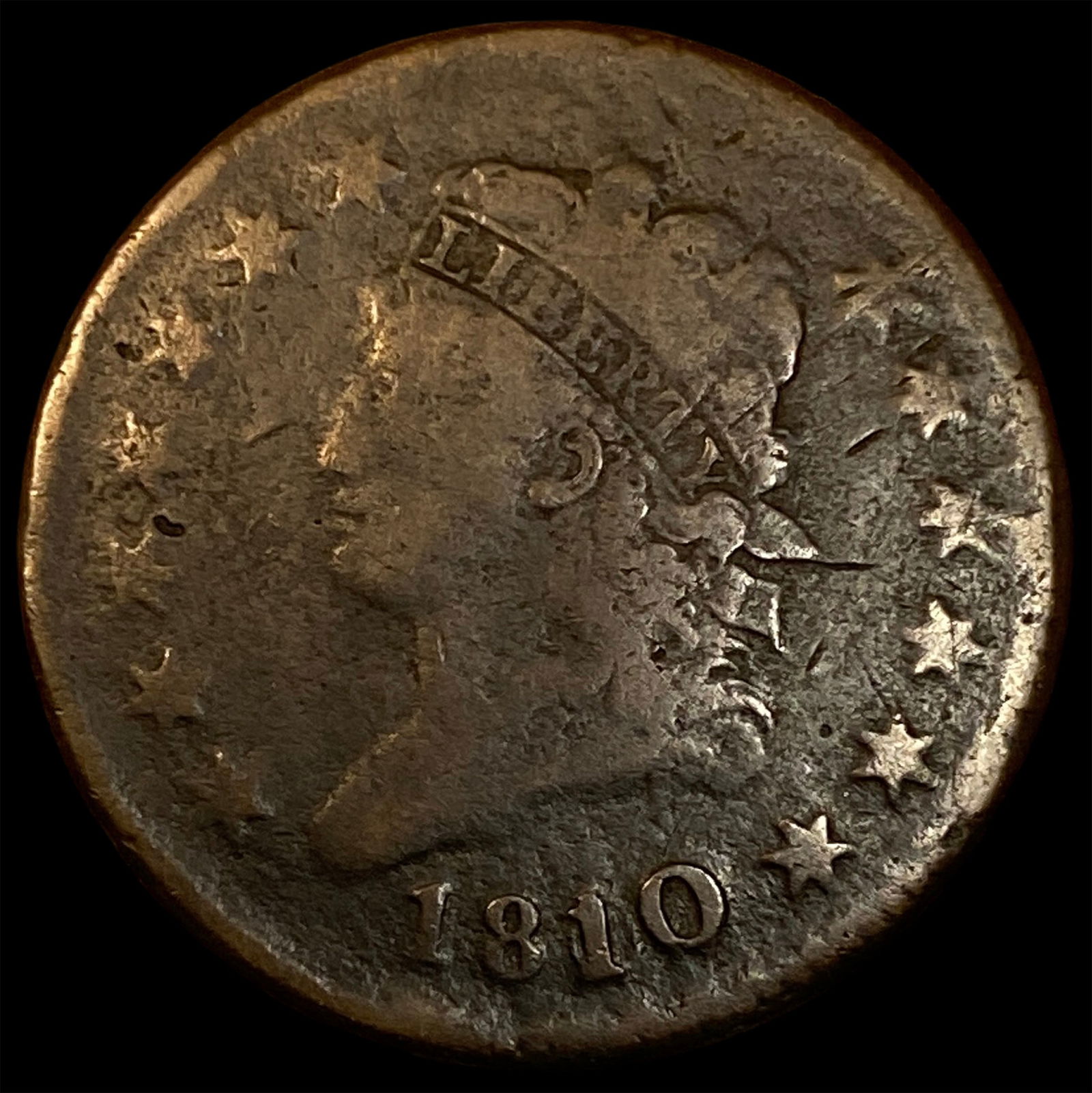 1810 Classic Head Large Cent NICELY CIRCULATED (1 of 2)