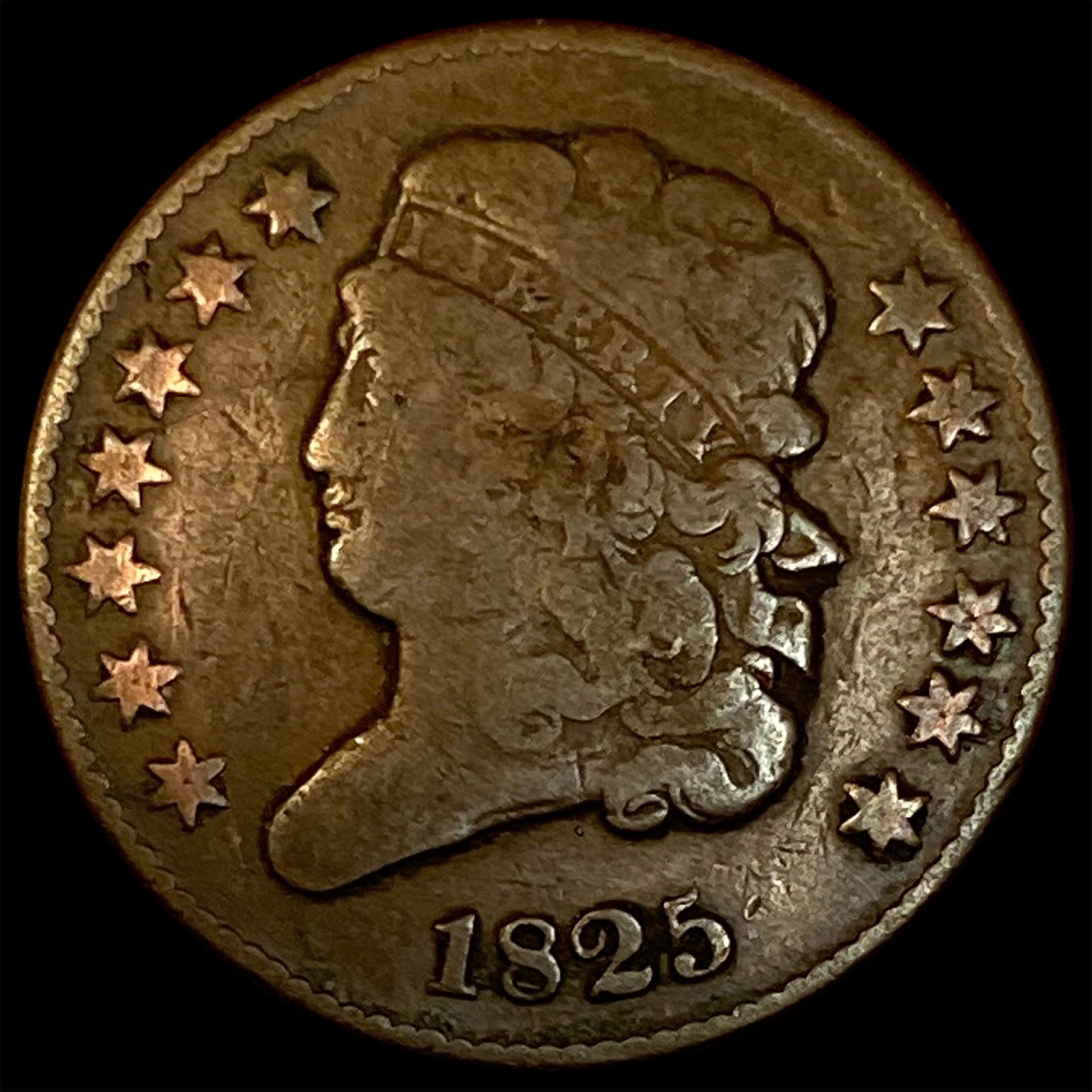 1825 Copper Half Cent NICELY CIRCULATED (1 of 2)