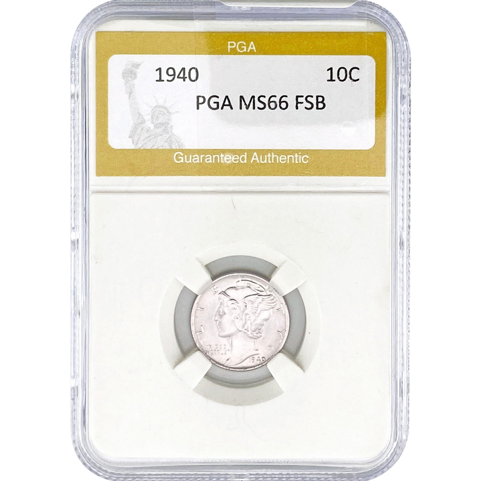 1940 Mercury Silver Dime PGA MS66 FSB: 1940 Mercury Silver Dime PGA MS66 FSB