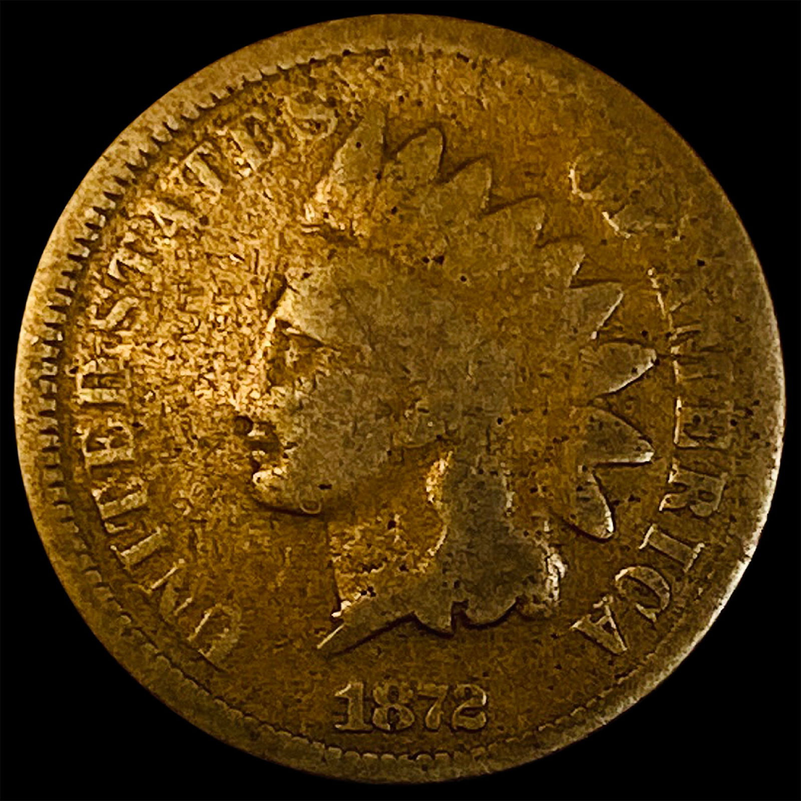 1872 Indian Head Cent NICELY CIRCULATED (1 of 2)