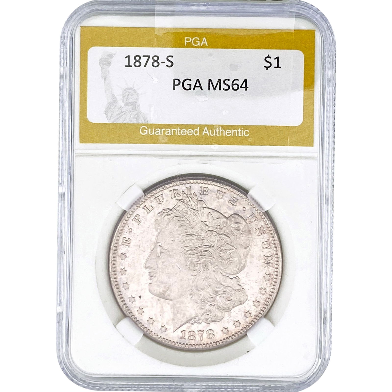 1878-S Morgan Silver Dollar PGA MS64: 1878-S Morgan Silver Dollar PGA MS64