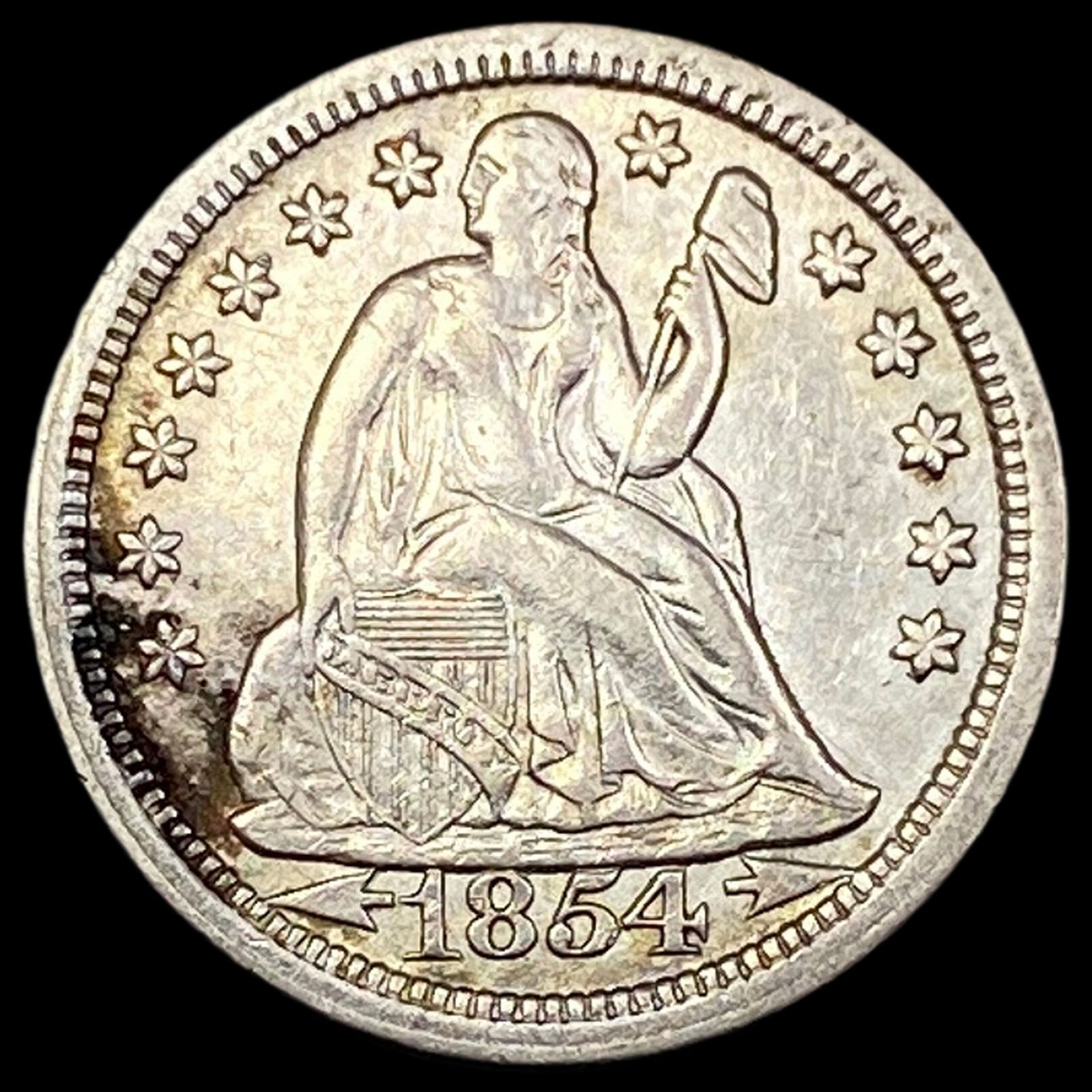 1854 Arrows Seated Liberty Dime CLOSELY UNCIRCULATED (1 of 2)