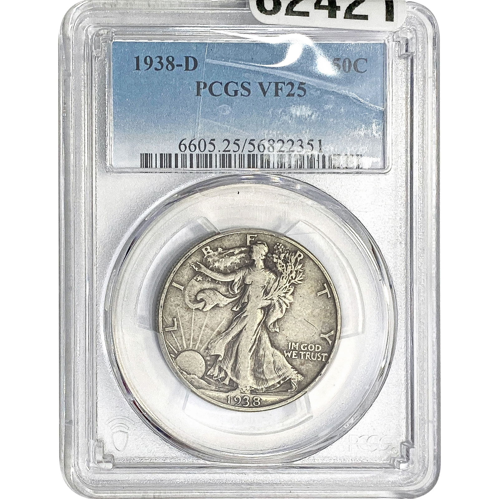 1938-D Walking Liberty Half Dollar PCGS VF25 (1 of 2)