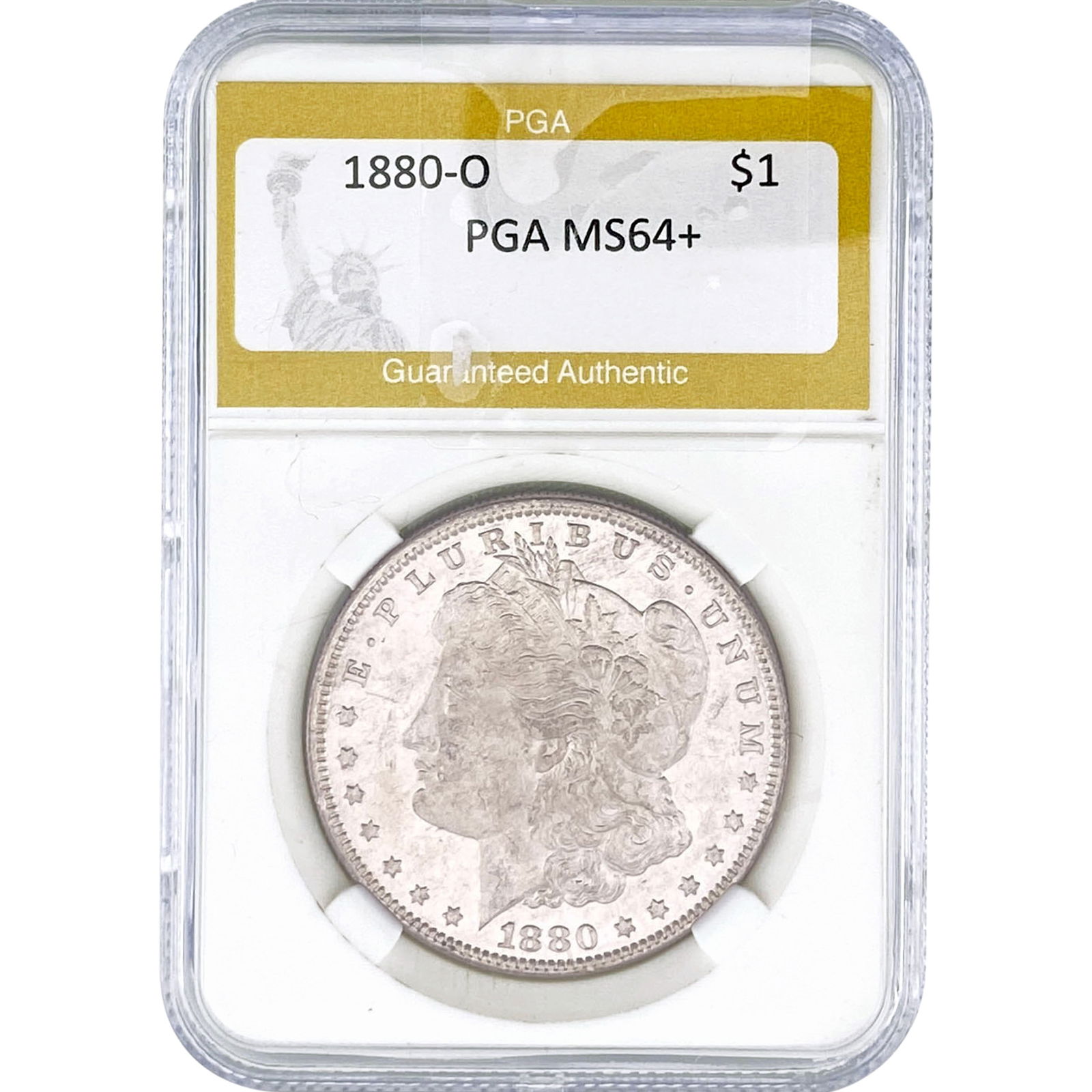 1880-O Morgan Silver Dollar PGA MS64+: 1880-O Morgan Silver Dollar PGA MS64+