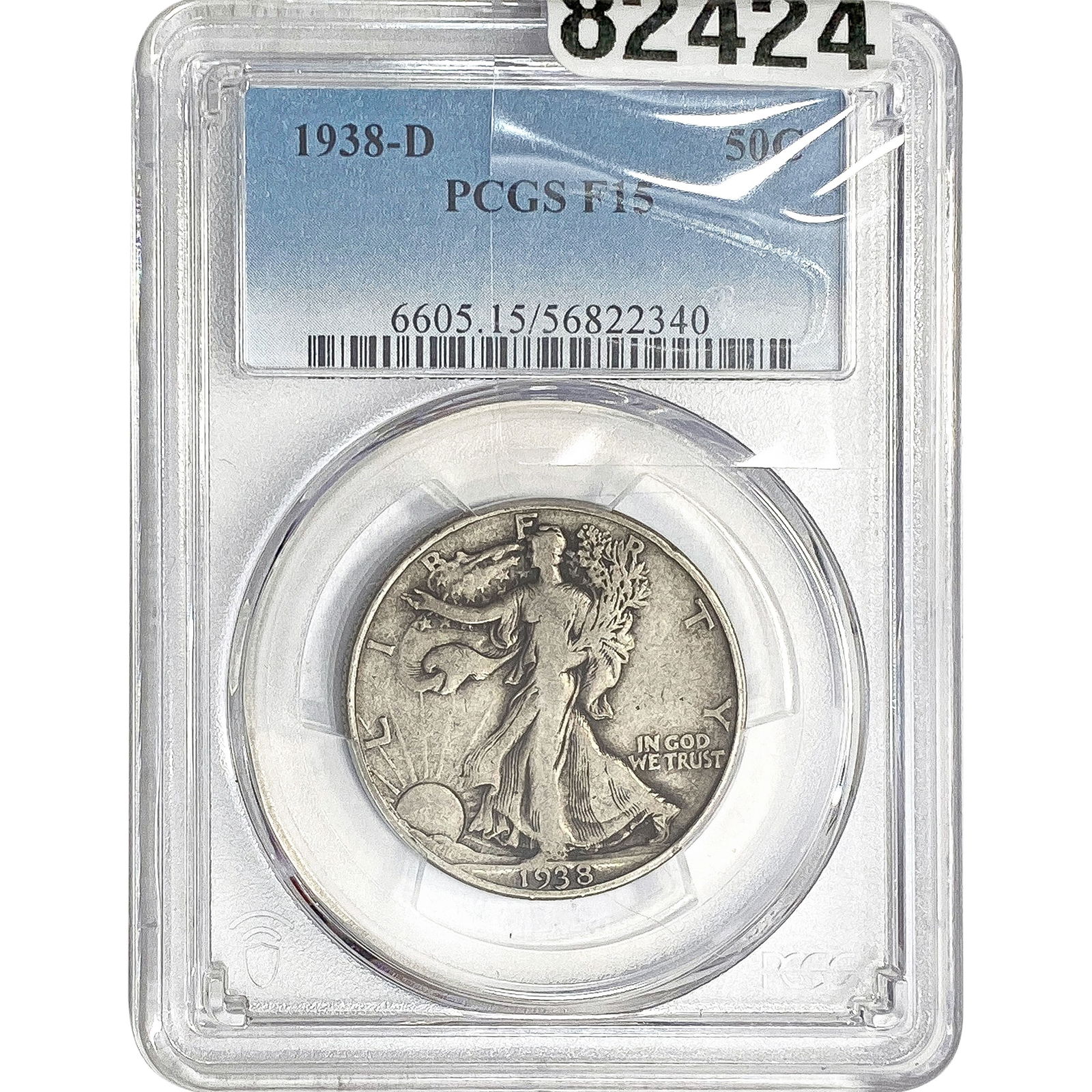1938-D Walking Liberty Half Dollar PCGS F15 (1 of 2)