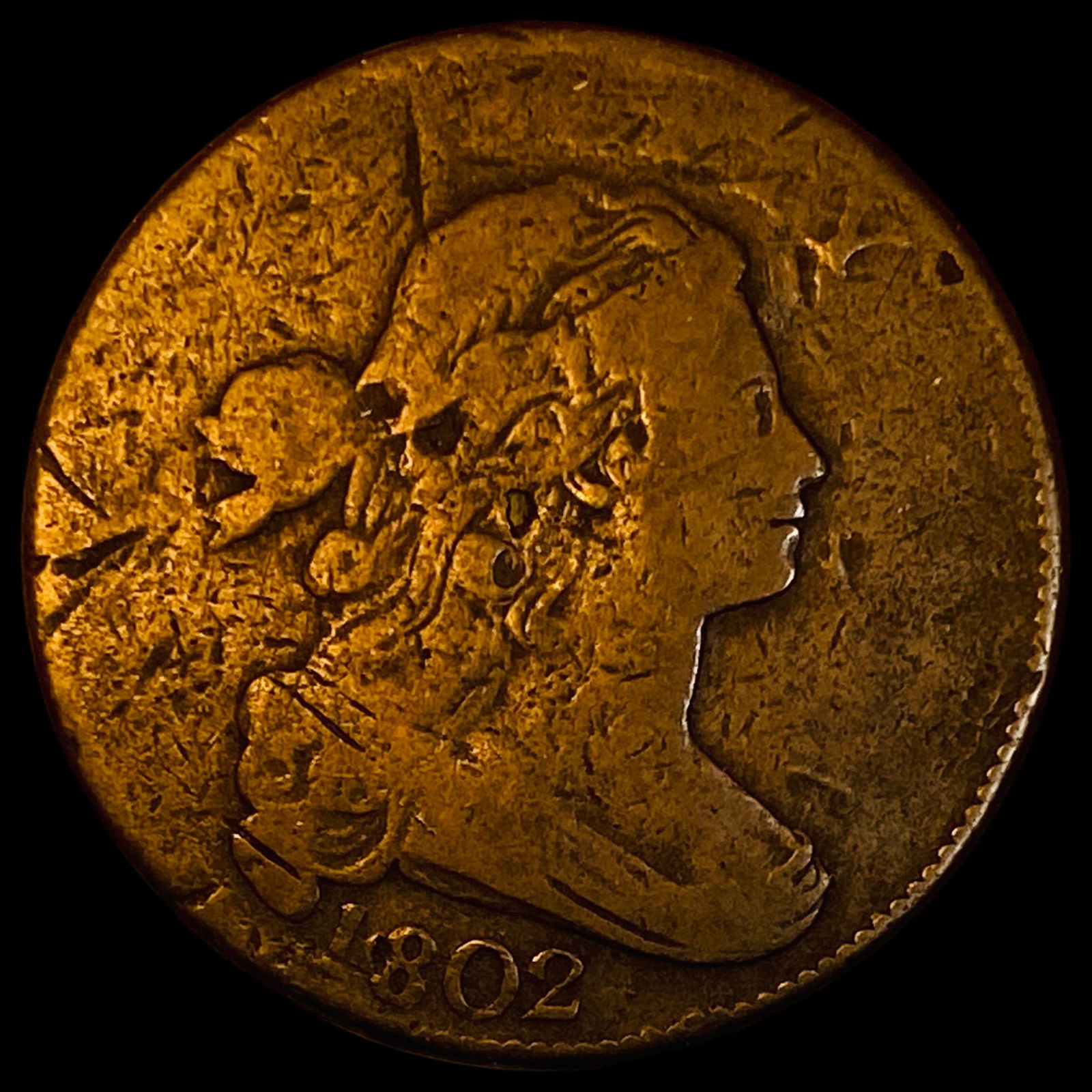 1802 Draped Bust Large Cent NICELY CIRCULATED (1 of 2)