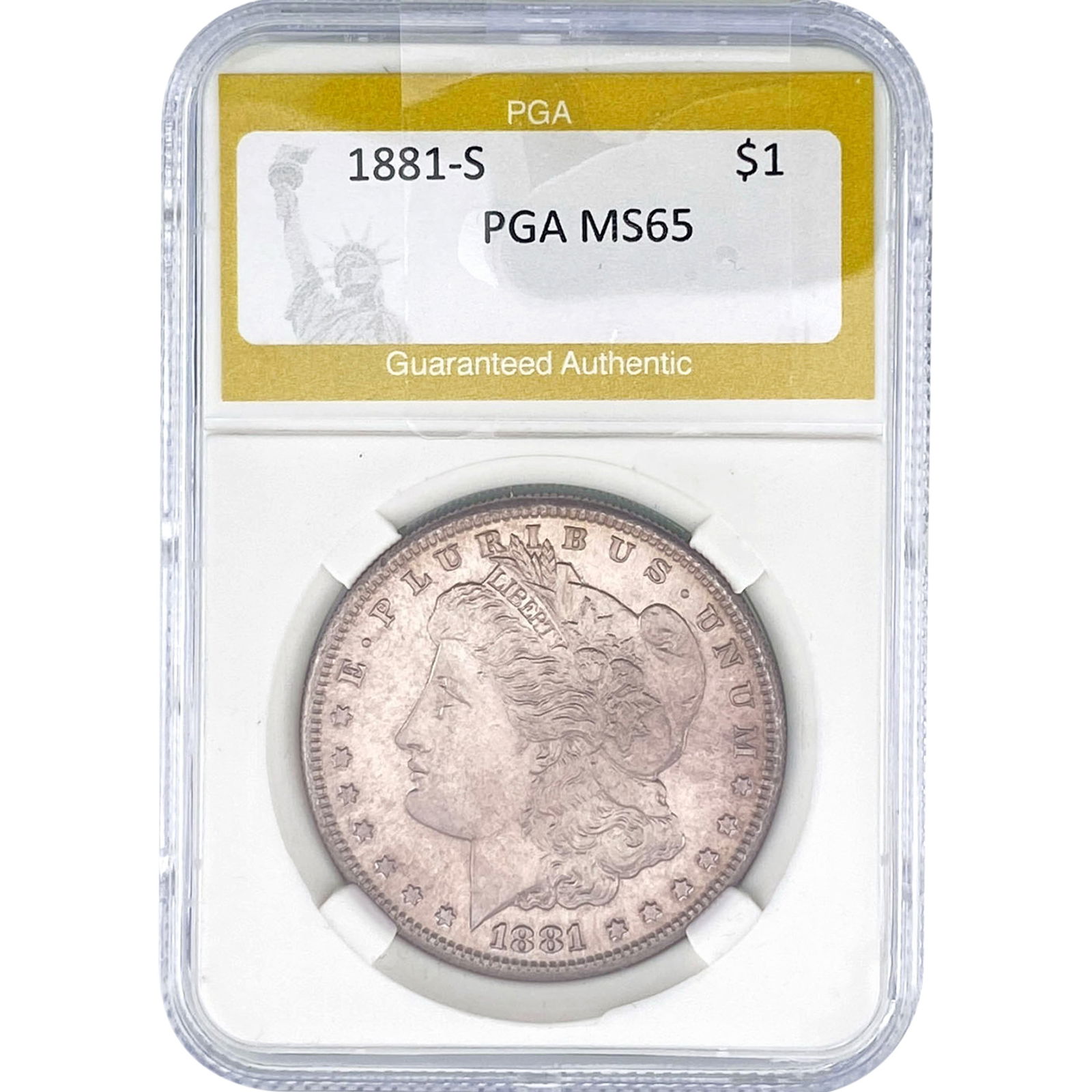 1881-S Morgan Silver Dollar PGA MS65: 1881-S Morgan Silver Dollar PGA MS65
