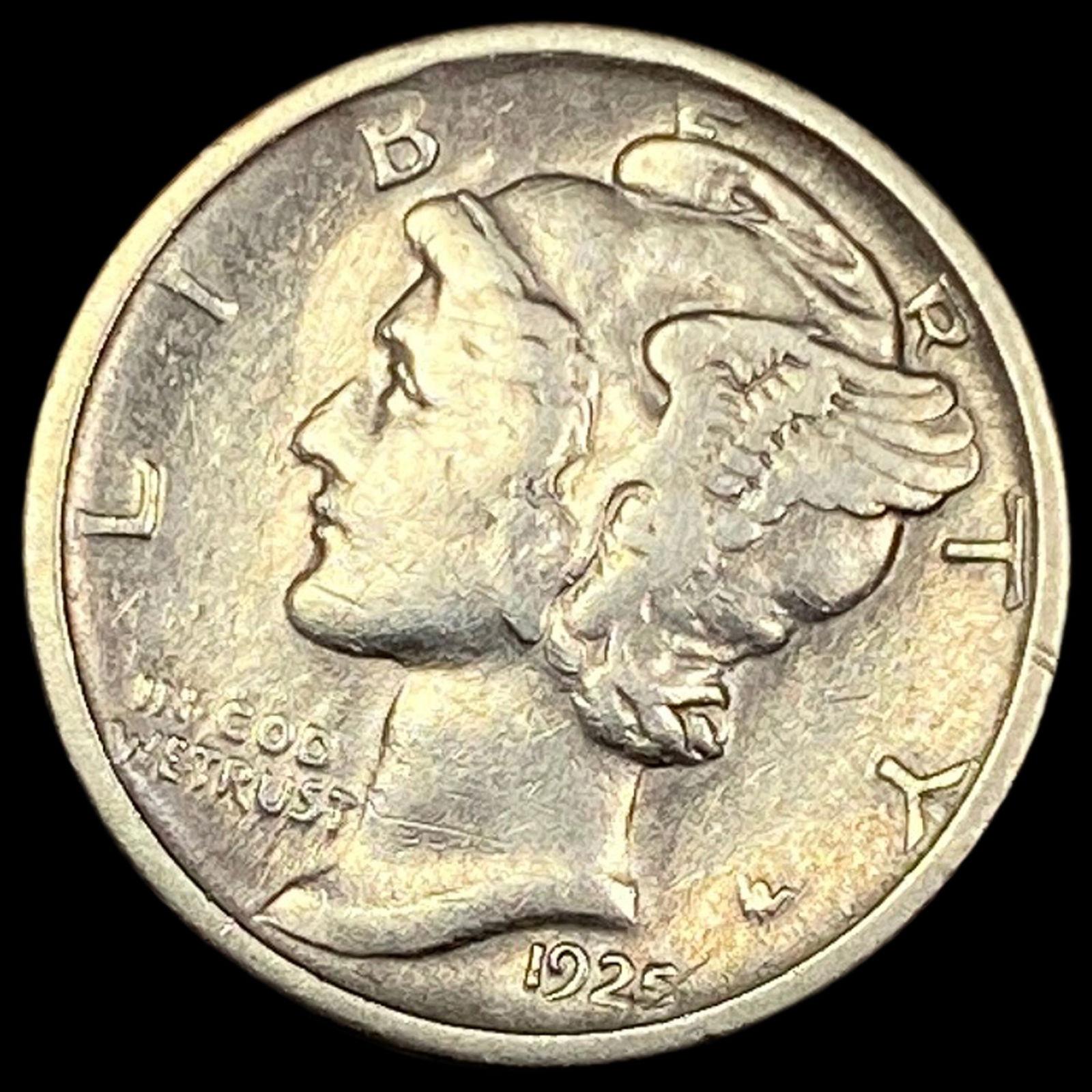1925-S Silver Mercury Dime NEARLY UNCIRCULATED (1 of 2)