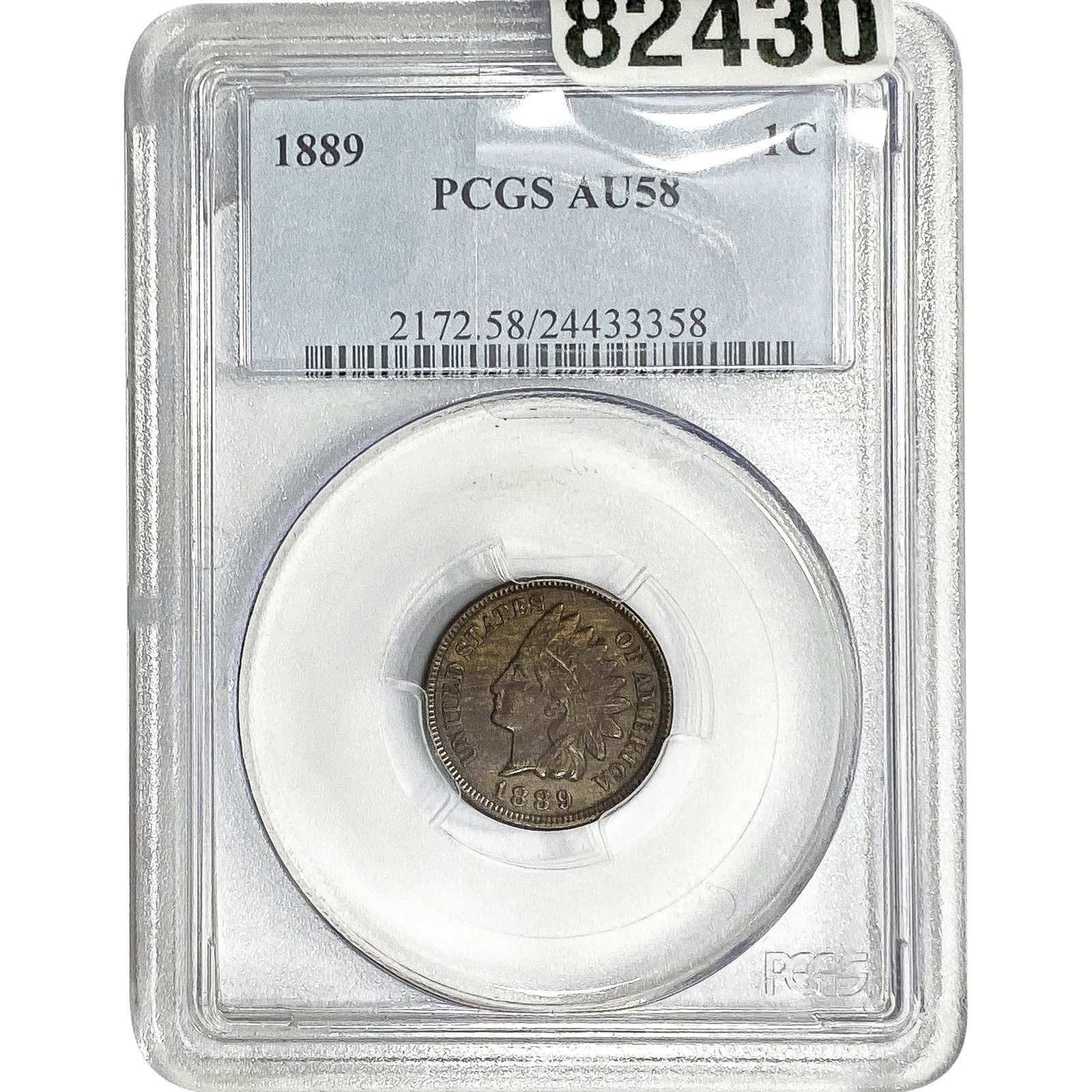 1889 Indian Head Cent PCGS AU58 (1 of 2)