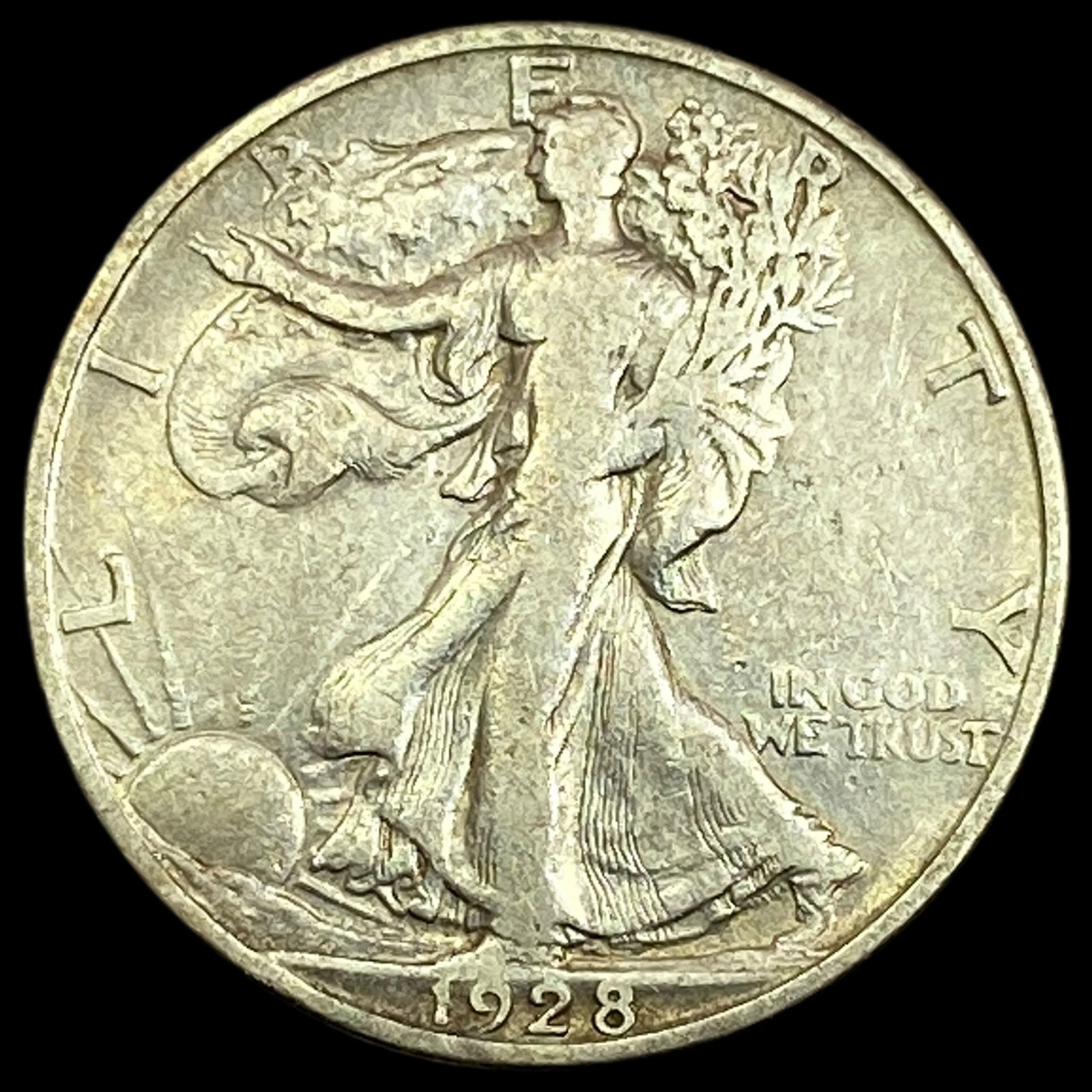 1928-S Silver Walking Liberty Half Dollar ABOUT UNCIRCULATED (1 of 2)