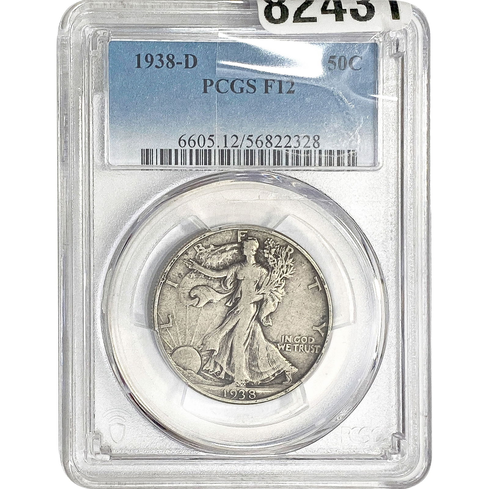 1938-D Walking Liberty Half Dollar PCGS F12 (1 of 2)