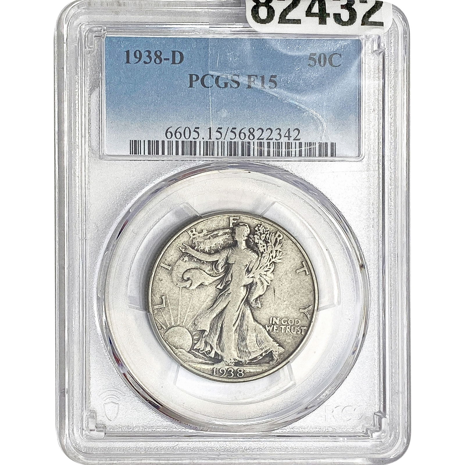 1938-D Walking Liberty Half Dollar PCGS F15 (1 of 2)