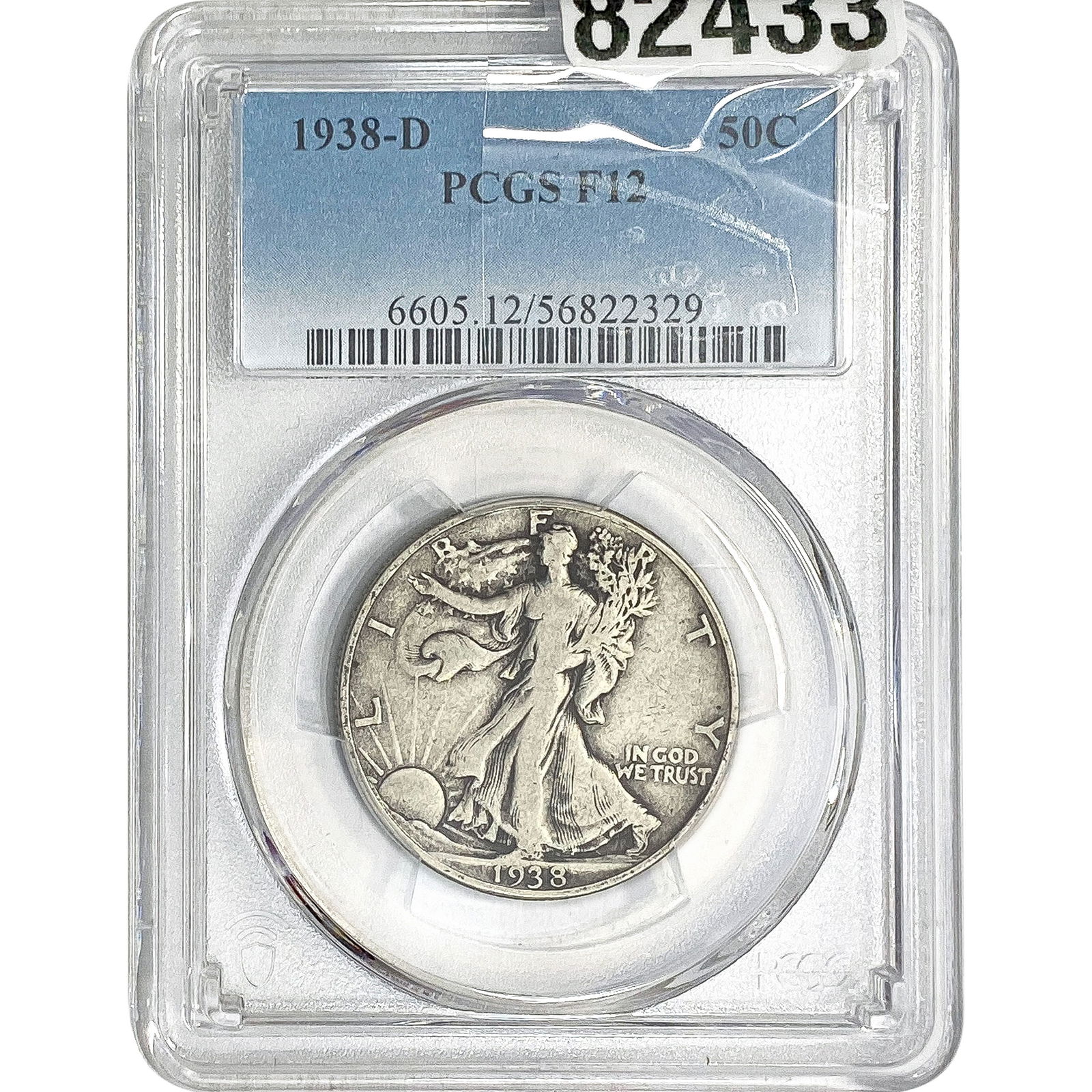 1938-D Walking Liberty Half Dollar PCGS F12 (1 of 2)