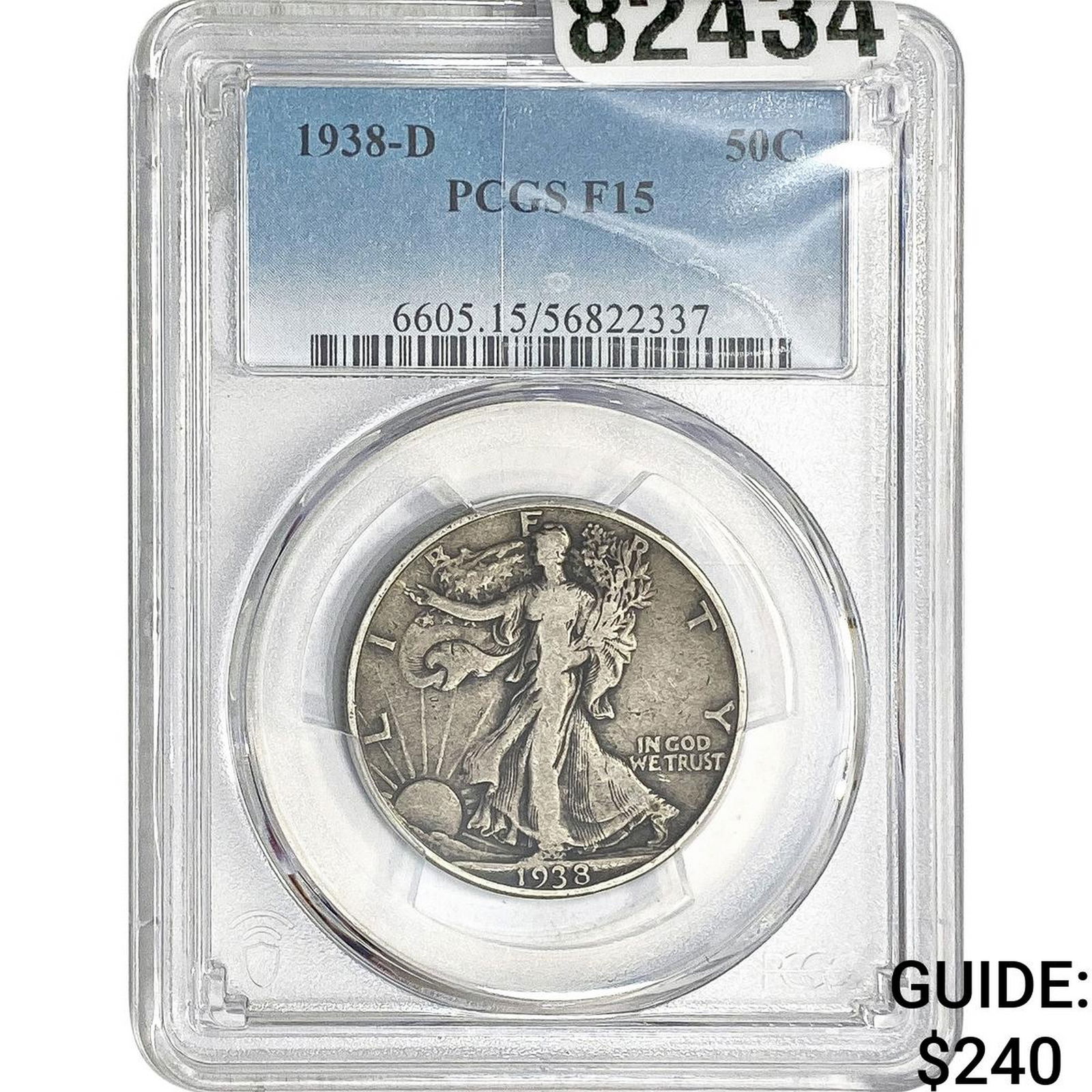 1938-D Walking Liberty Half Dollar PCGS F15 (1 of 2)