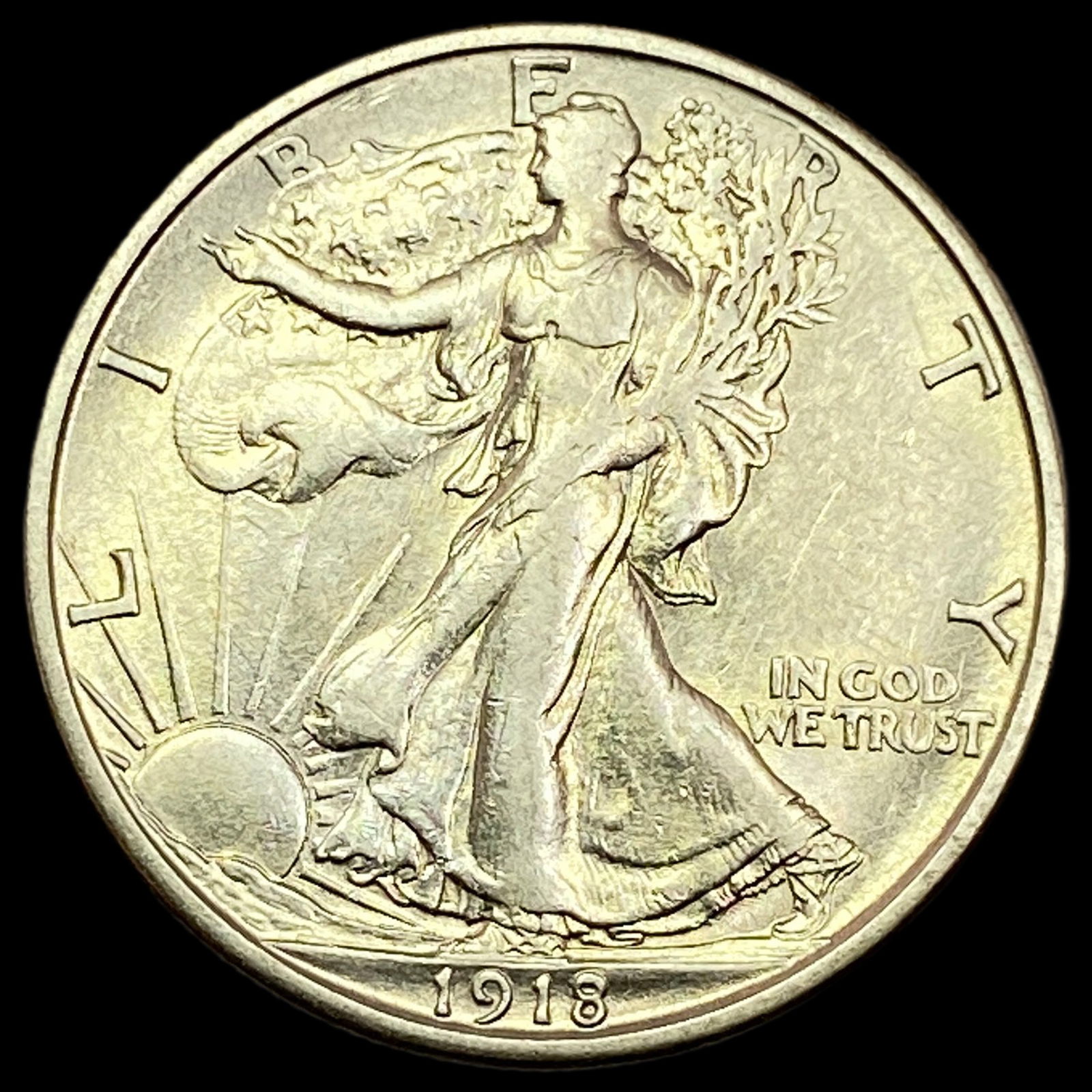 1918 Walking Liberty Half Dollar ABOUT UNCIRCULATED (1 of 2)