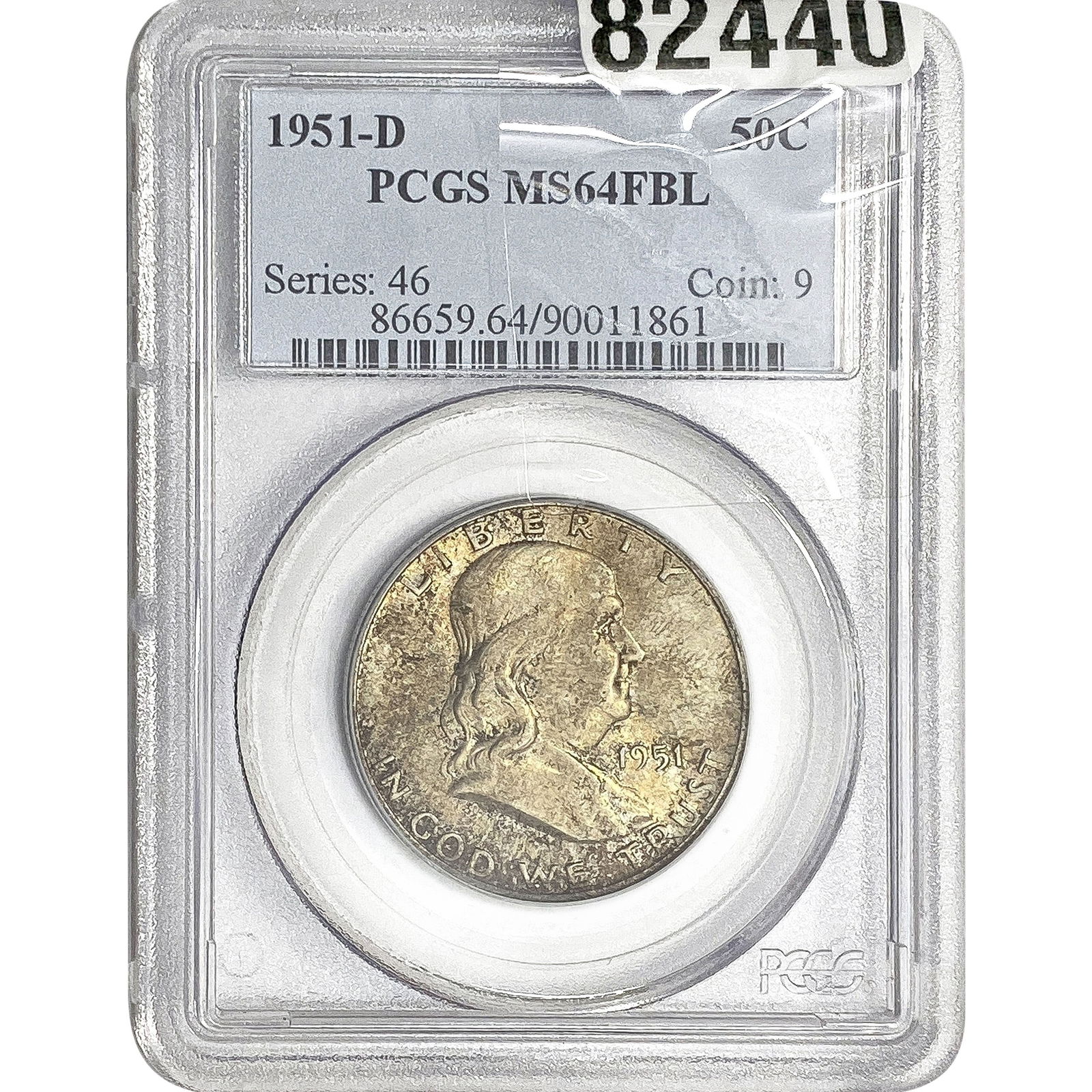 1951-D Franklin Half Dollar PCGS MS64 FBL (1 of 2)
