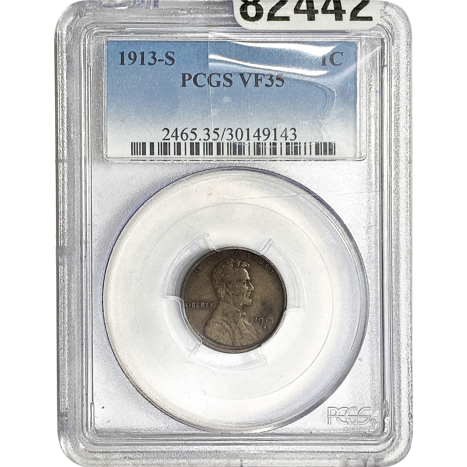 1913-S Wheat Cent PCGS VF35 (1 of 2)