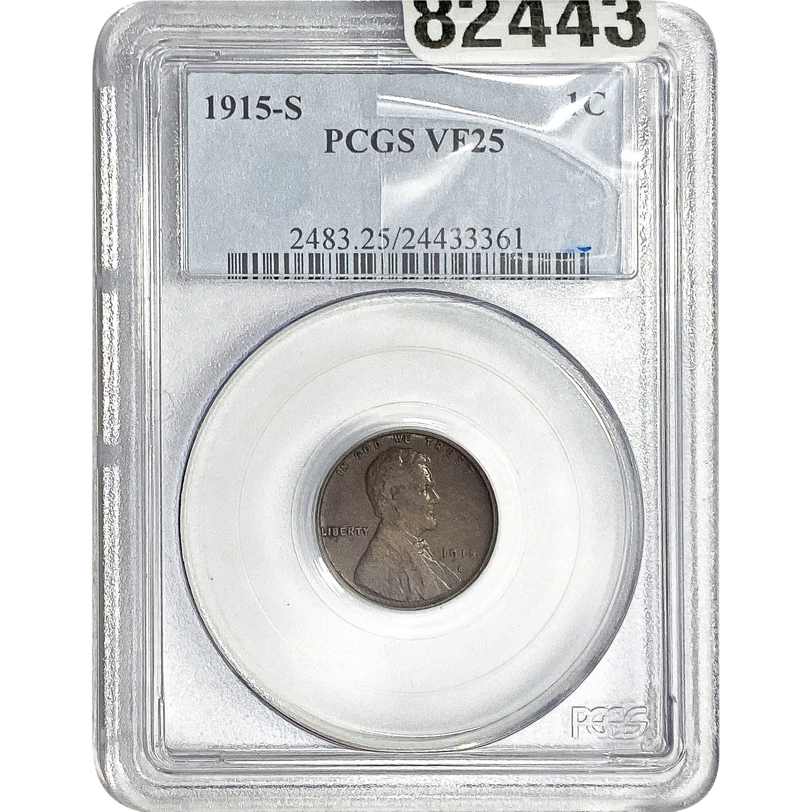 1915-S Wheat Cent PCGS VF25 (1 of 2)