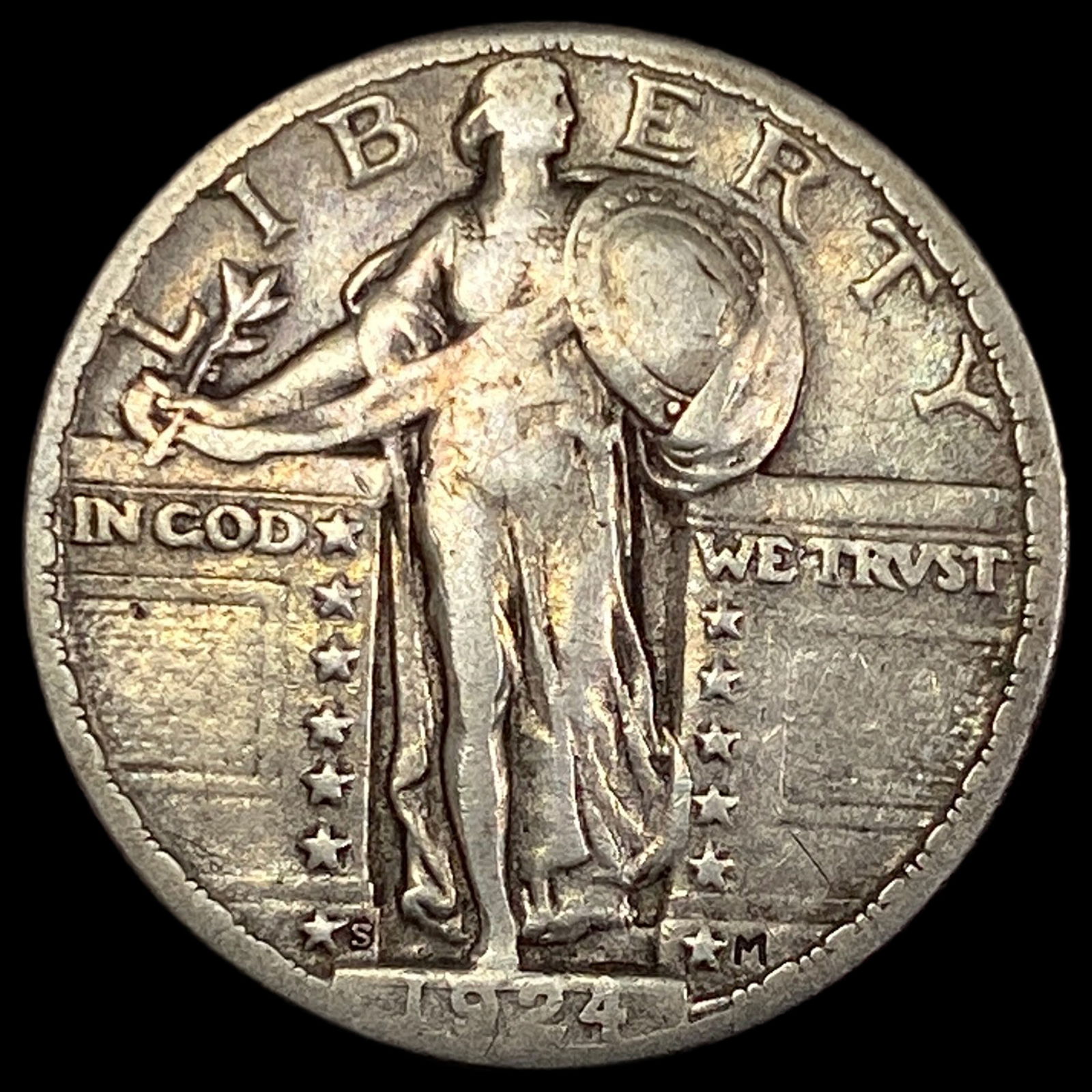 1924-S Silver Standing Liberty Quarter LIGHTLY CIRCULATED (1 of 2)