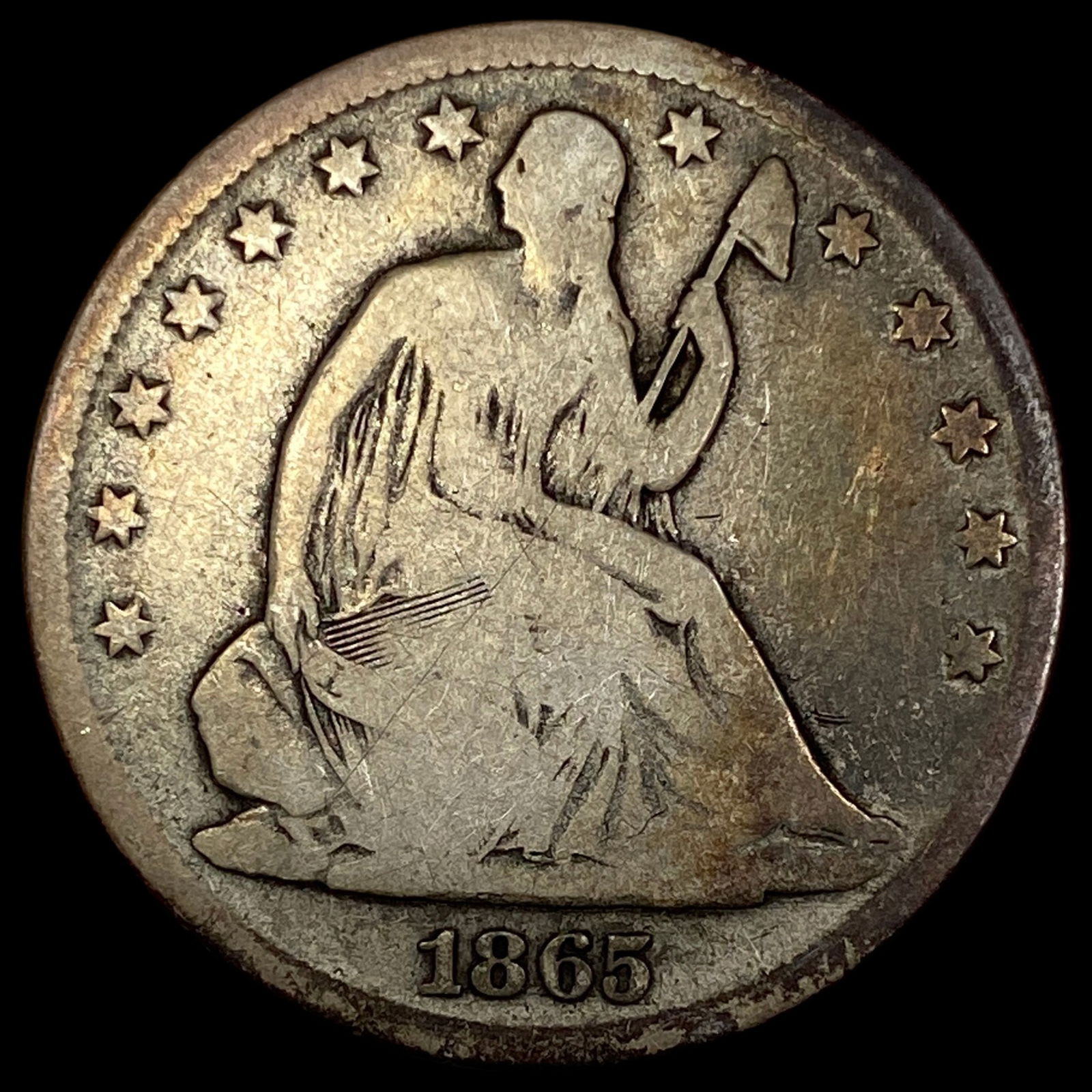 1865-S Seated Liberty Half Dollar NICELY CIRCULATED (1 of 2)