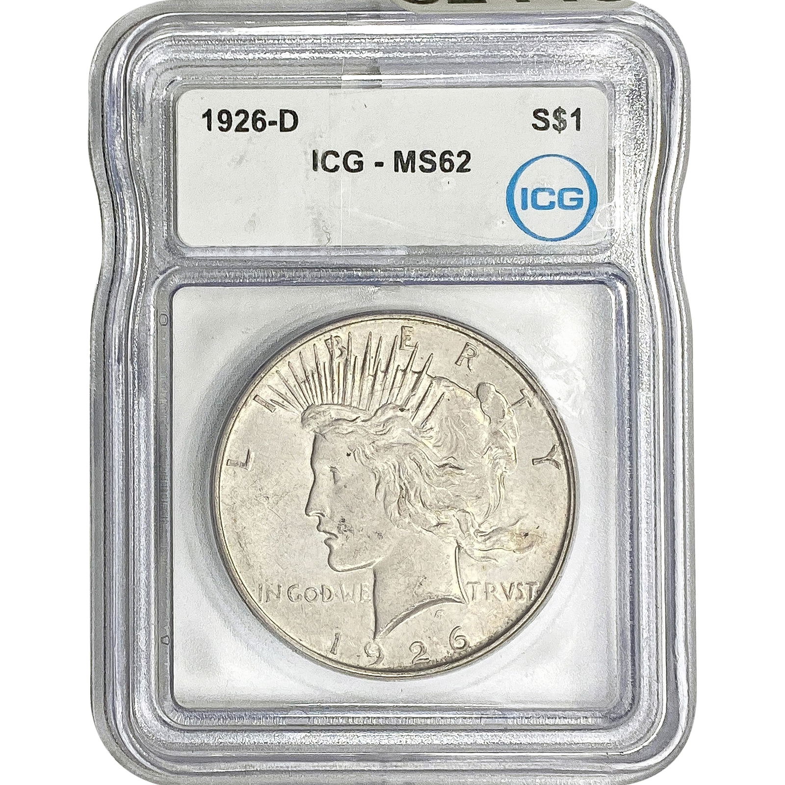 1926-D Silver Peace Dollar ICG MS62 (1 of 2)