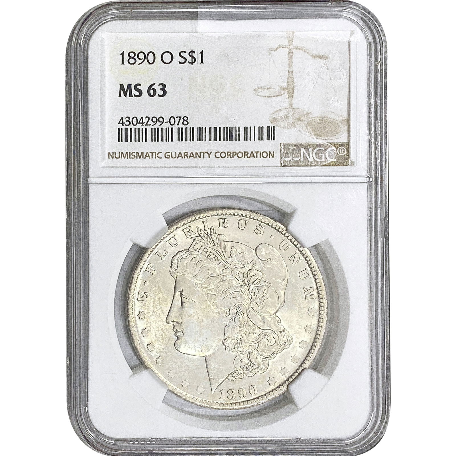 1890-O Morgan Silver Dollar NGC MS63 (1 of 2)