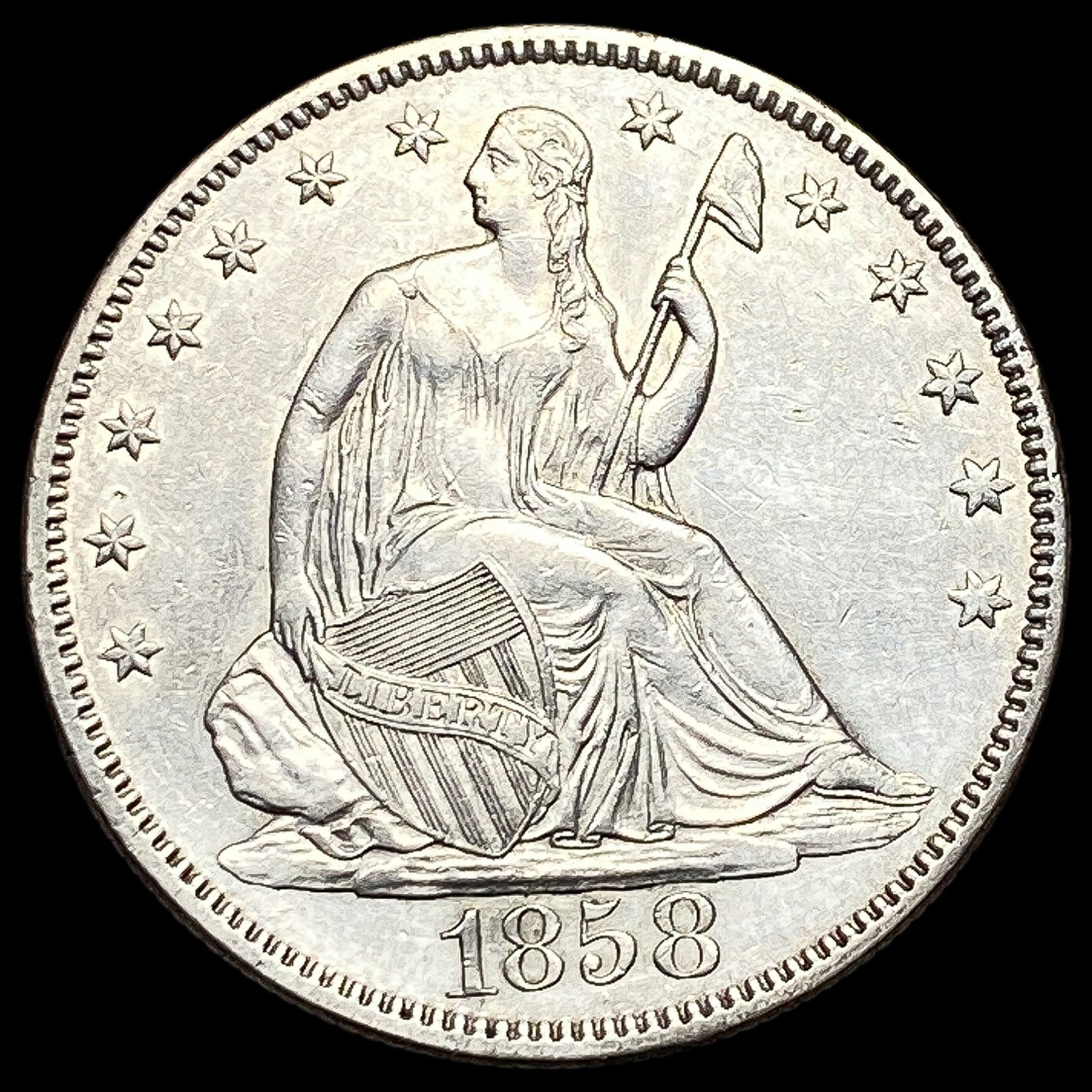 1858 Seated Liberty Half Dollar HIGH GRADE (1 of 2)