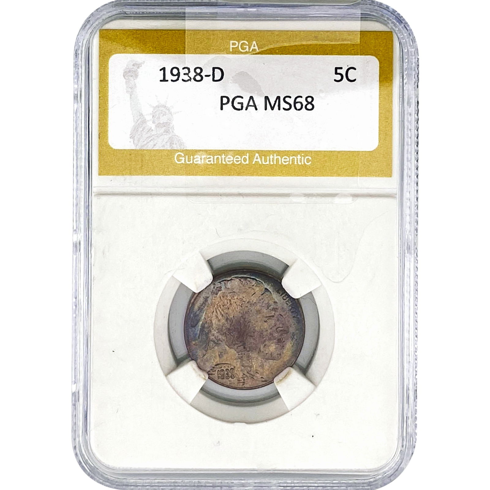 1938-D Buffalo Nickel PGA MS68: 1938-D Buffalo Nickel PGA MS68
