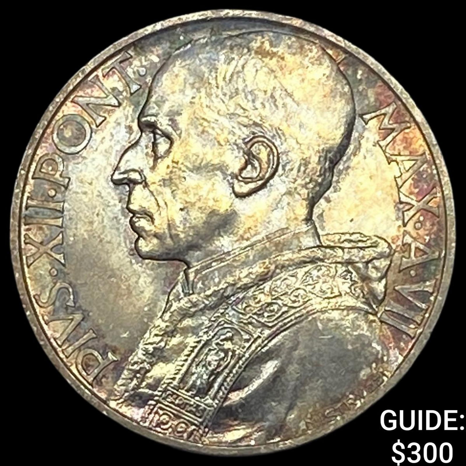 1941 Vatican State Pope Pius XII Silver 10 Lira NEARLY UNCIRCULATED (1 of 2)