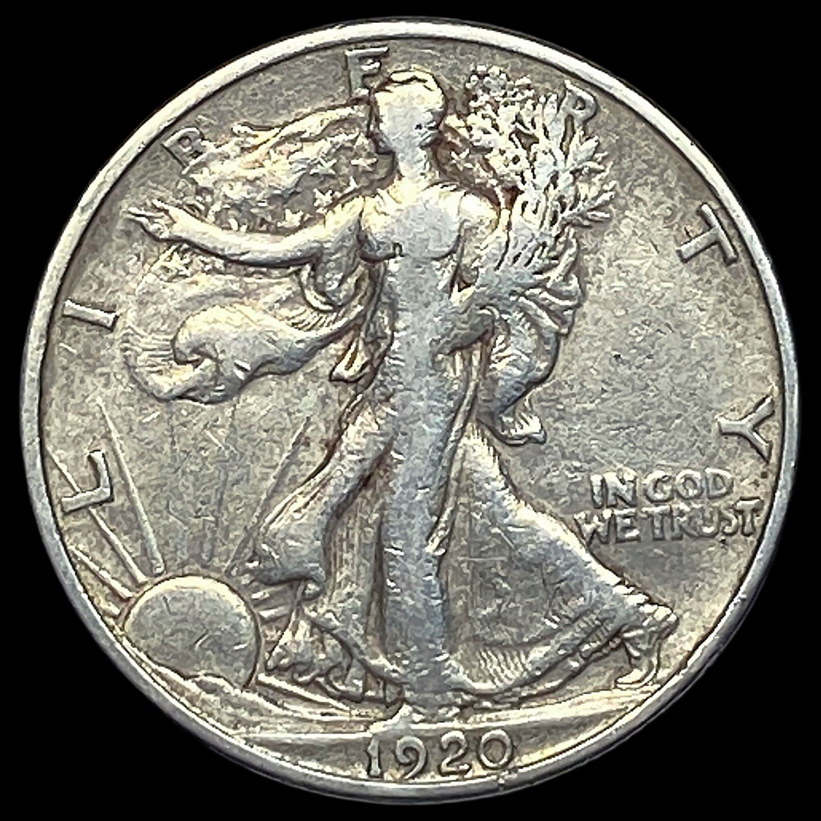 1920-S Silver Walking Liberty Half Dollar ABOUT UNCIRCULATED (1 of 2)