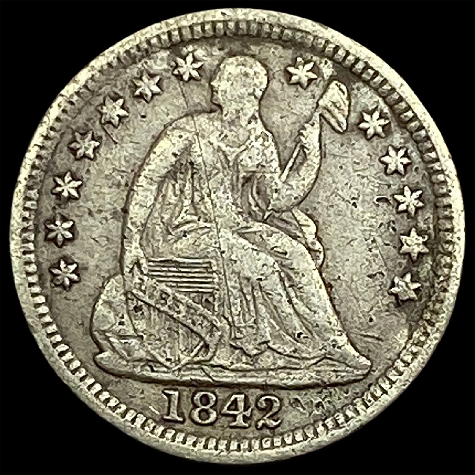 1842-O Seated Liberty Half Dime HIGH GRADE (1 of 2)