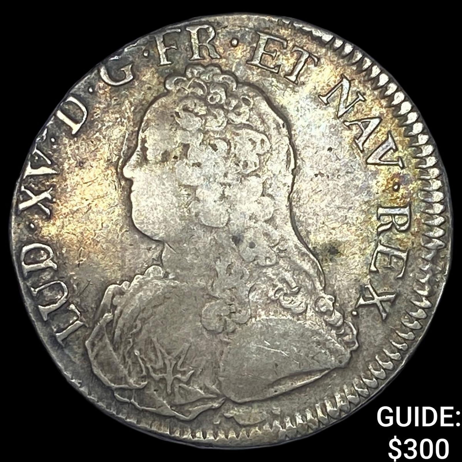 Colonial France 1733 1 Silver Ecu NEARLY UNCIRCULATED (1 of 2)