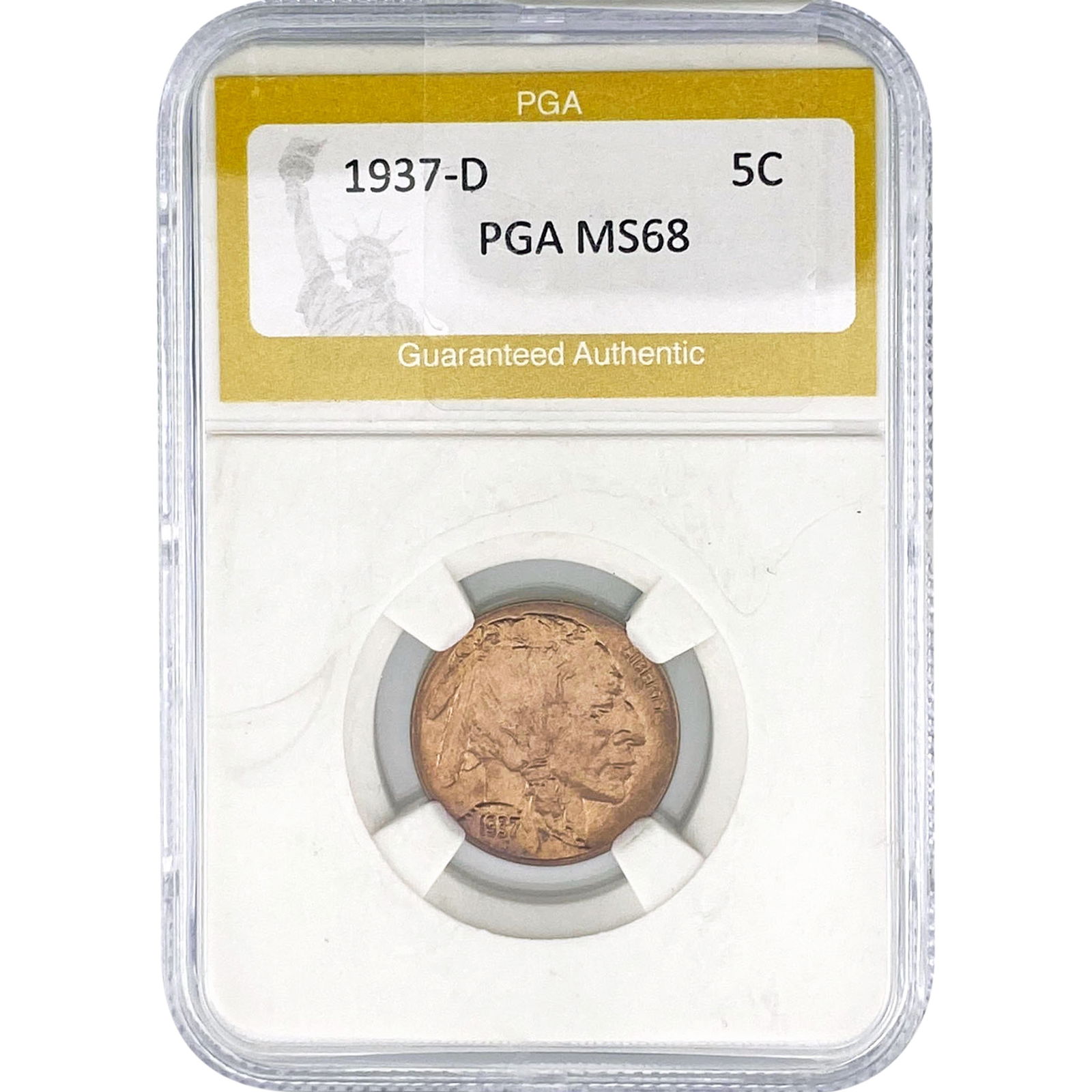 1937-D Buffalo Nickel PGA MS68: 1937-D Buffalo Nickel PGA MS68