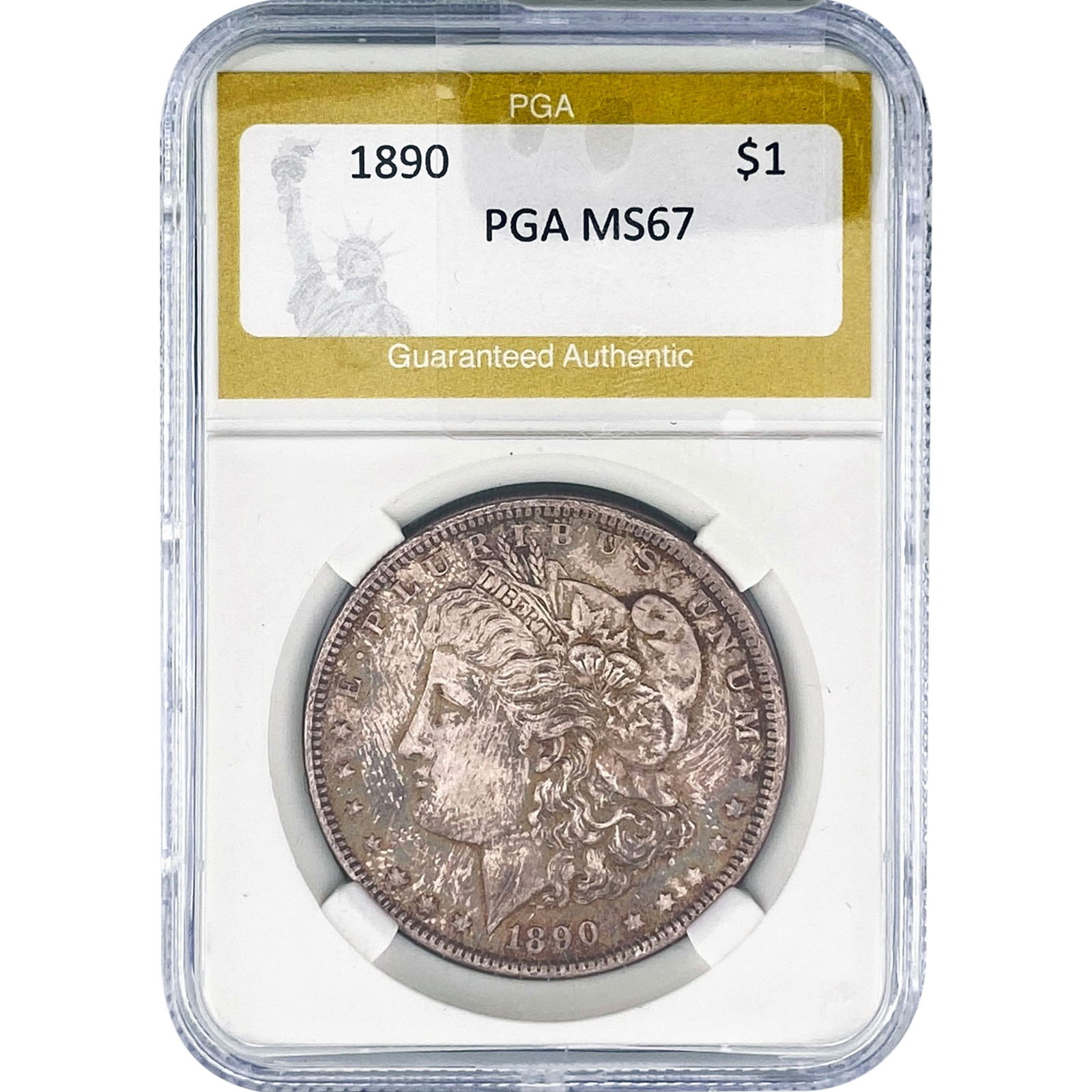 1890 Morgan Silver Dollar PGA MS67: 1890 Morgan Silver Dollar PGA MS67