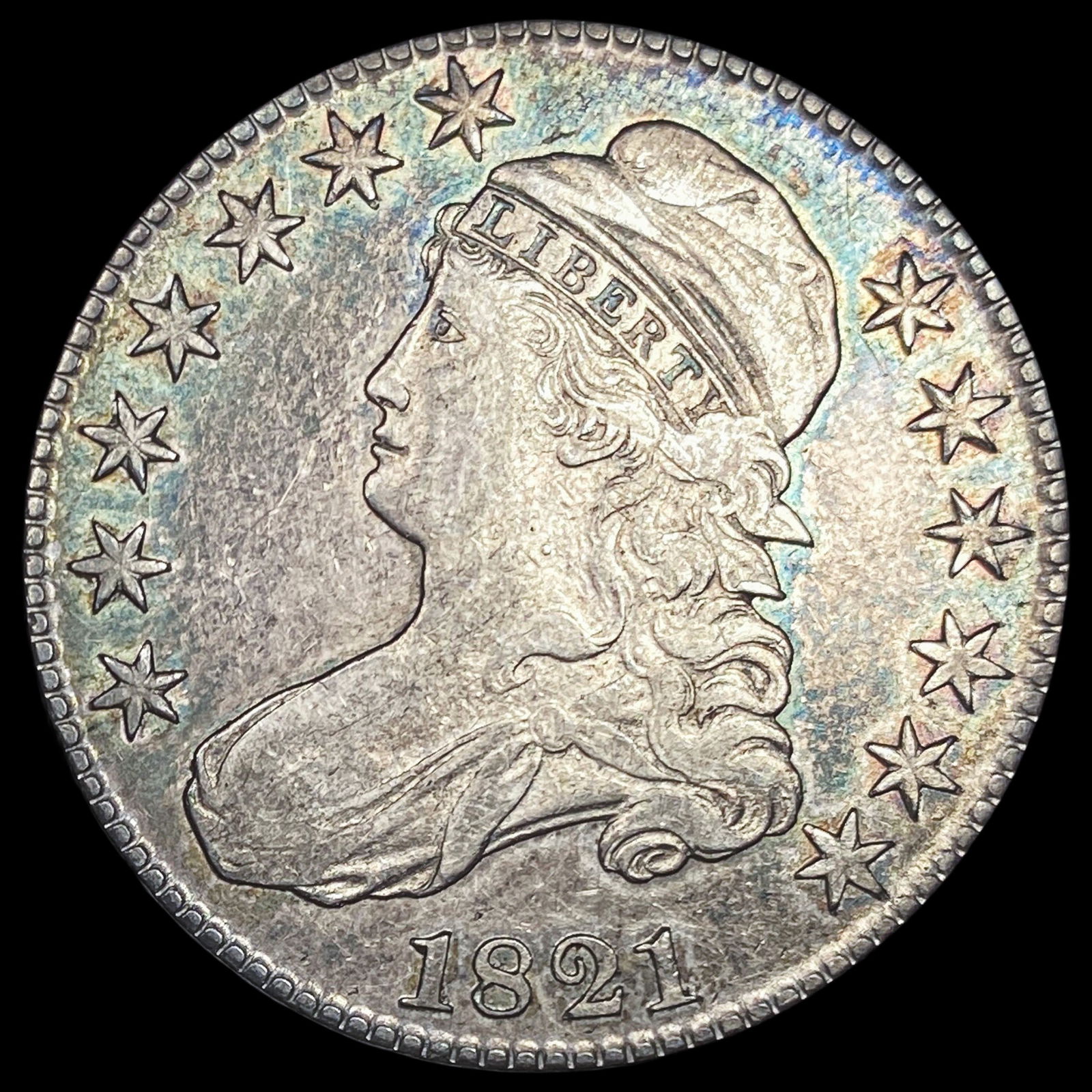1821 Capped Bust Half Dollar CLOSELY UNCIRCULATED: 1821 Capped Bust Half Dollar CLOSELY UNCIRCULATED