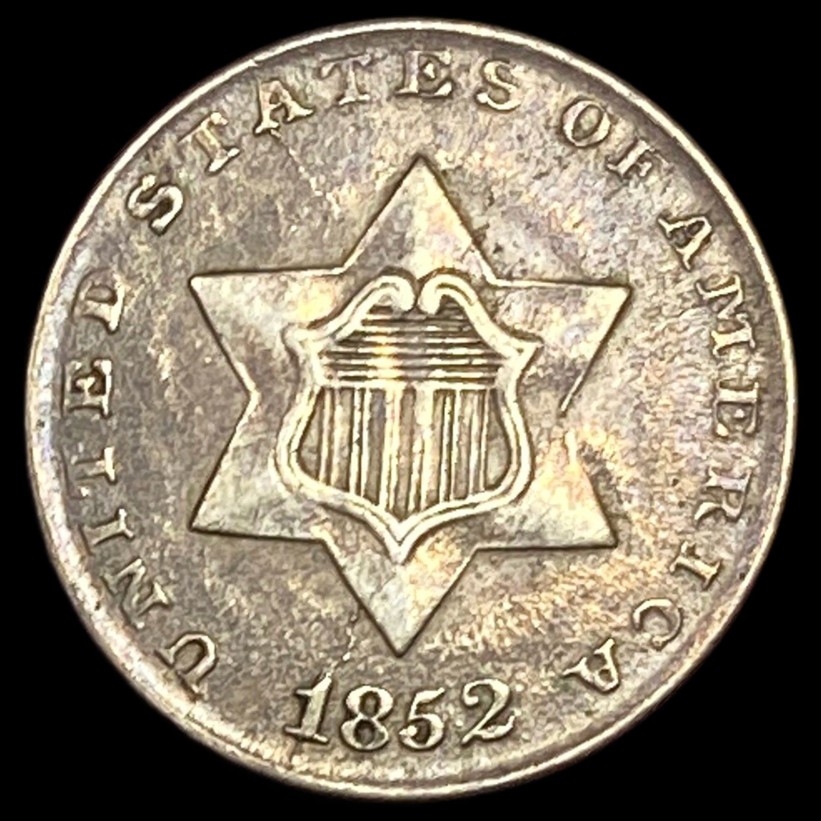 1852 Silver Three-Cent Piece NEARLY UNCIRCULATED (1 of 2)