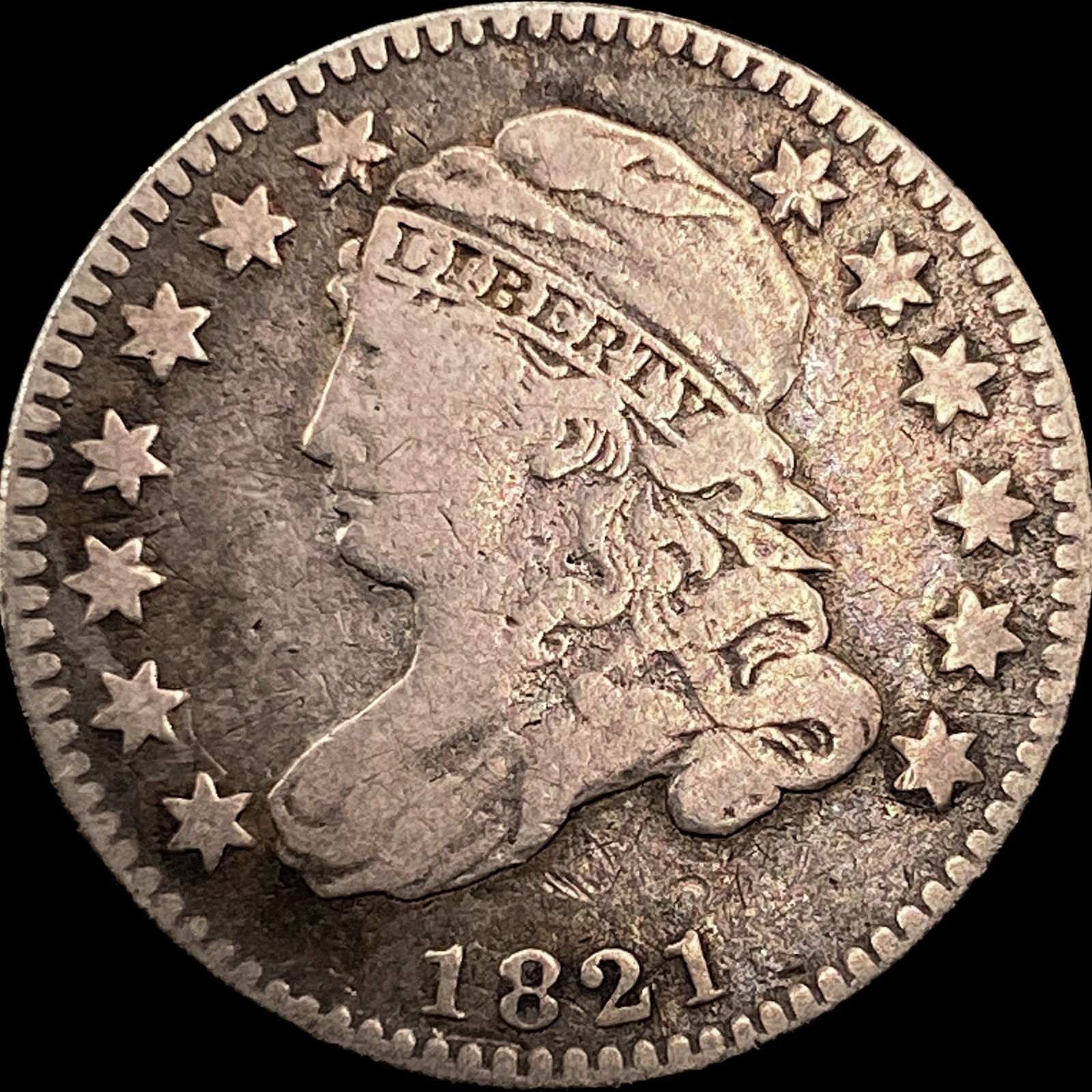 1821 Capped Bust Dime LIGHTLY CIRCULATED (1 of 2)