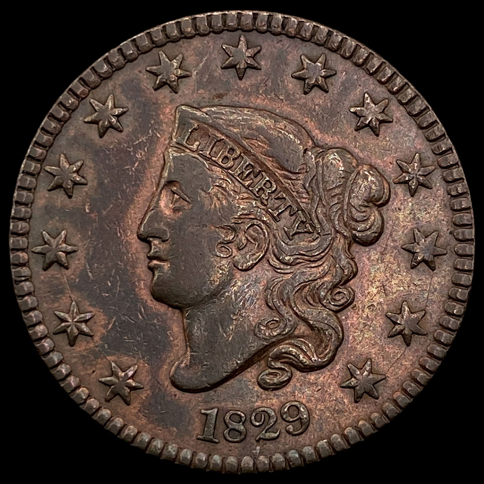 1829 Coronet Head Large Cent CHOICE AU (1 of 2)