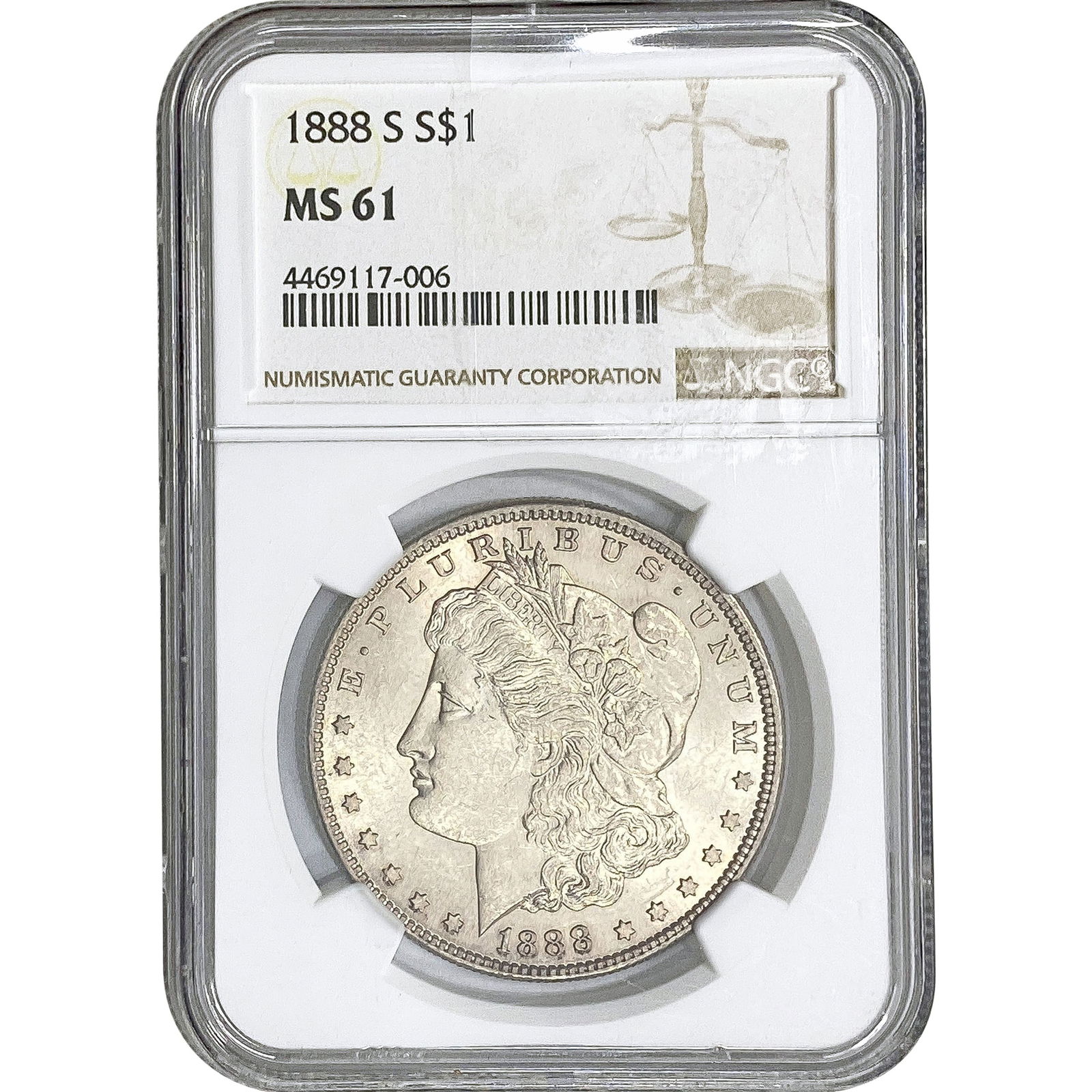 1888-S Morgan Silver Dollar NGC MS61 (1 of 2)
