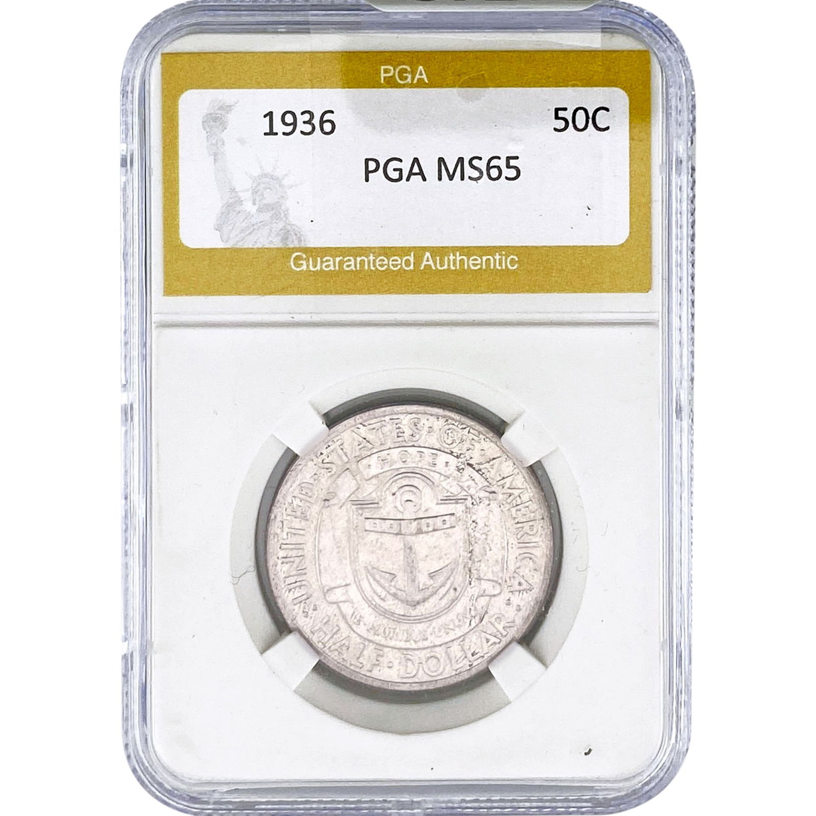 1936 Rhode Island Half Dollar PGA MS65: 1936 Rhode Island Half Dollar PGA MS65
