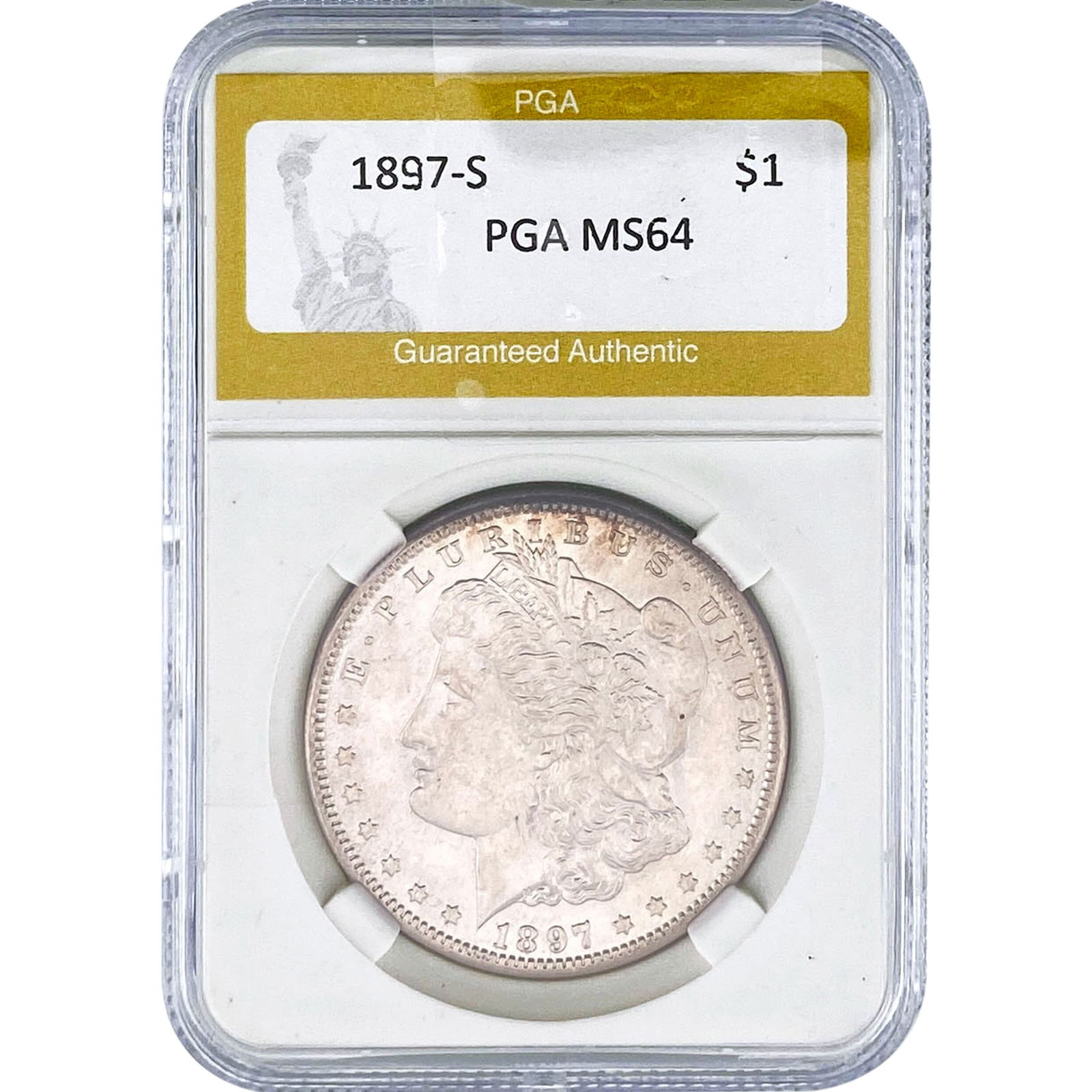 1897-S Morgan Silver Dollar PGA MS64: 1897-S Morgan Silver Dollar PGA MS64
