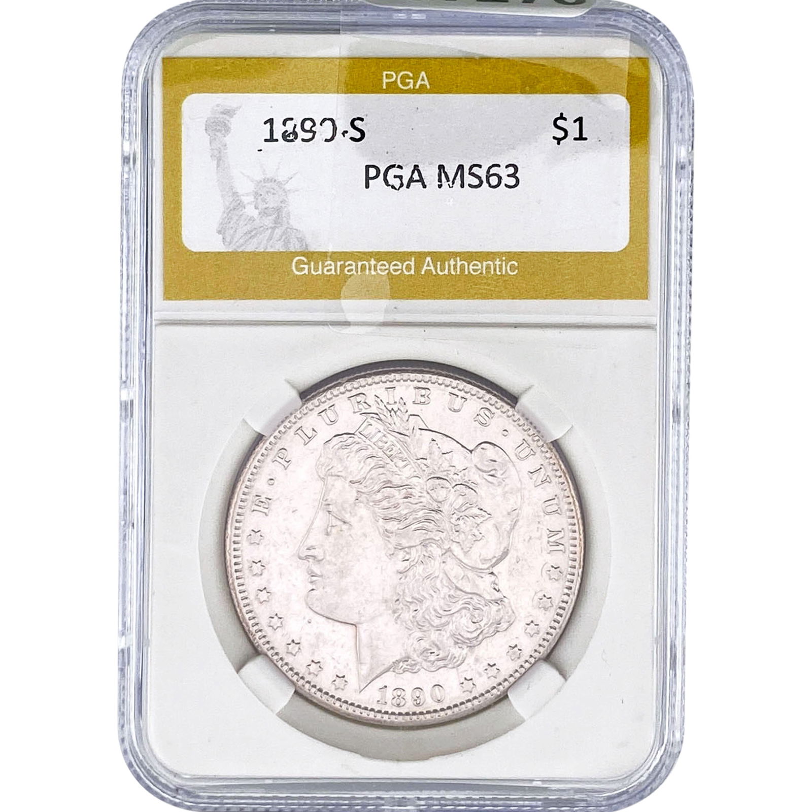 1890-S Morgan Silver Dollar PGA MS63: 1890-S Morgan Silver Dollar PGA MS63