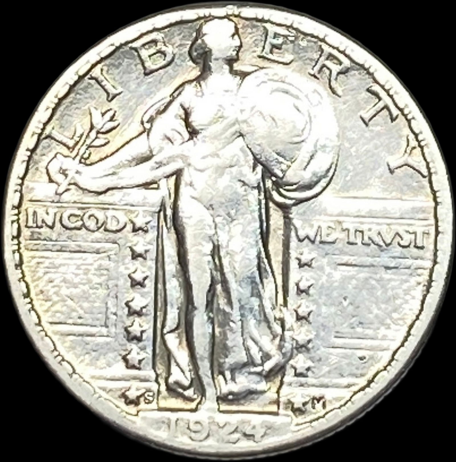 1924-S Silver Standing Liberty Quarter CLOSELY UNCIRCULATED (1 of 2)