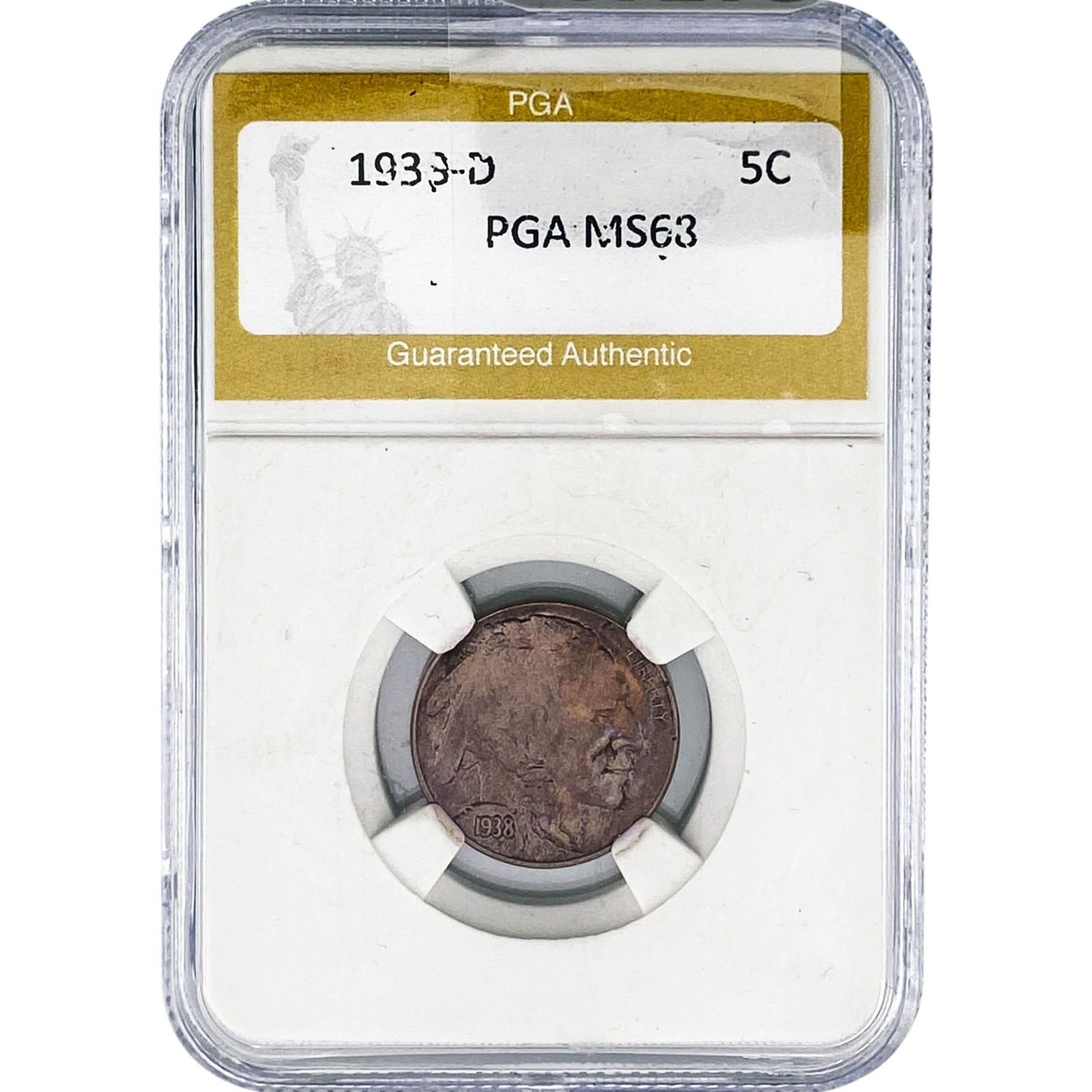 1938-D Buffalo Nickel PGA MS68: 1938-D Buffalo Nickel PGA MS68