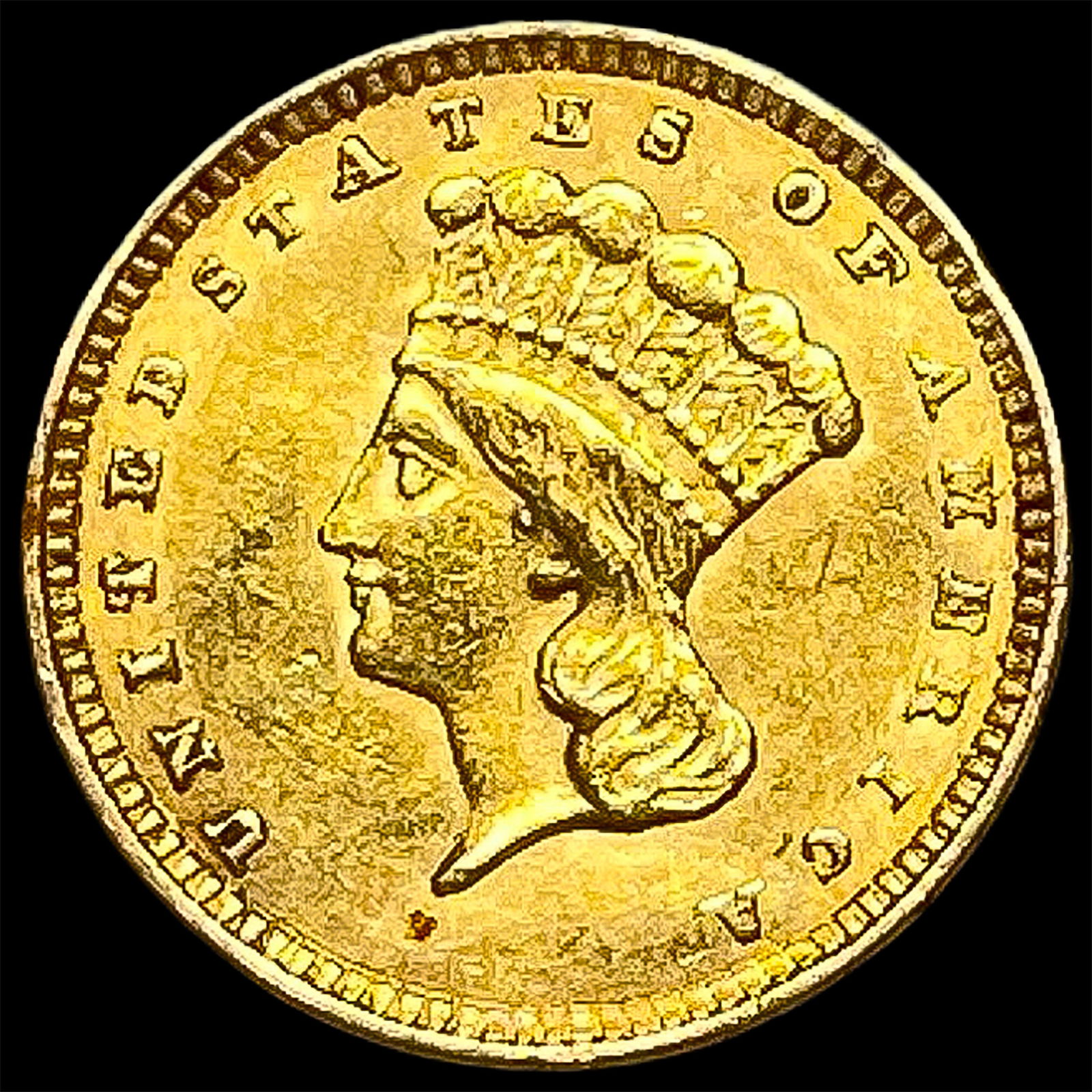 1857 Gold $1 Indian Head Type 3 CLOSELY UNCIRCULATED (1 of 2)