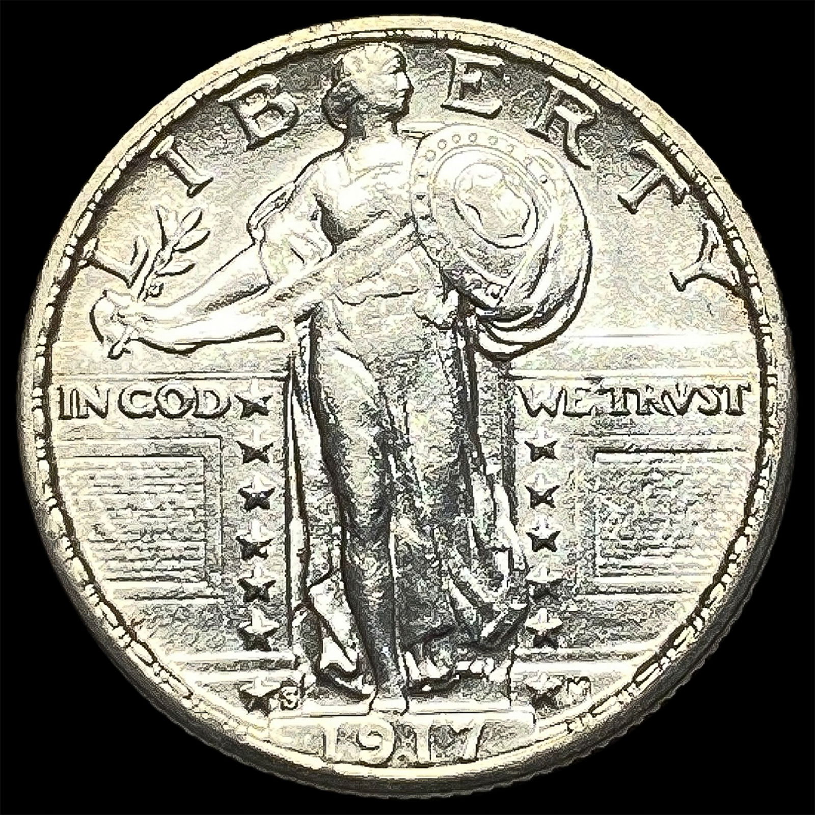 1917-S Silver Standing Liberty Quarter CHOICE AU (1 of 2)